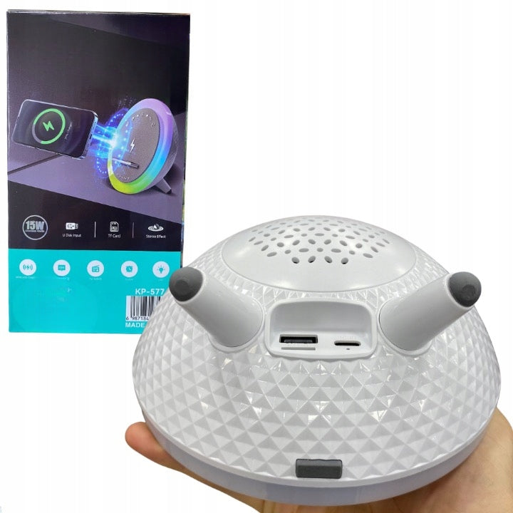 Bluetooth Speaker Wireless Charging Induction Clock Night Light RGB Packaging status original