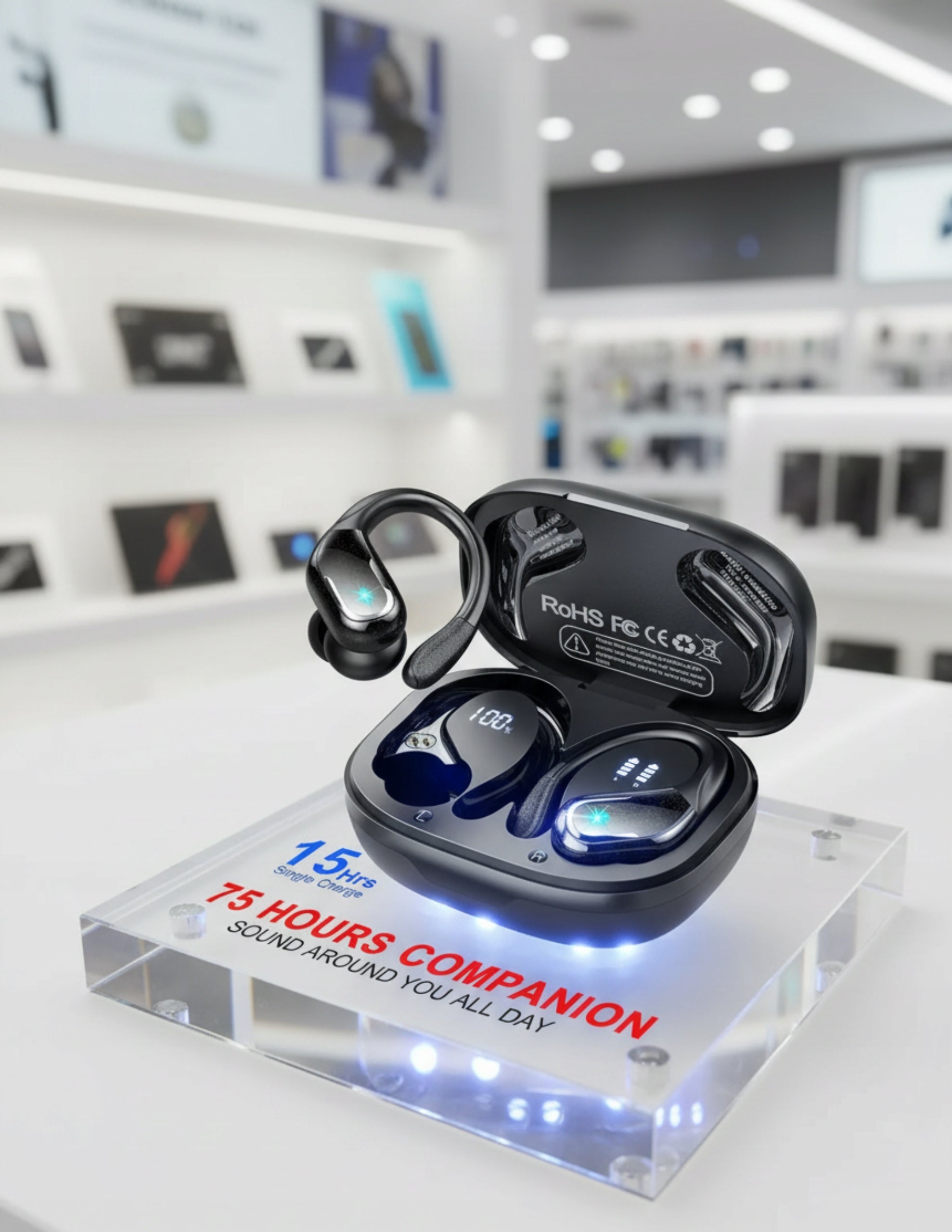 Bluetooth Wireless Headphones Language Translator for Sports and Calls Manufacturer code Elonix BX30