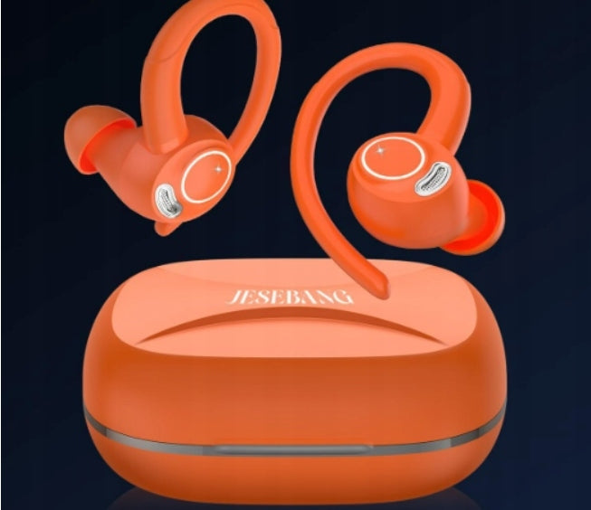 Bluetooth Wireless Headphones Sports In-Ear Orange Packaging status original