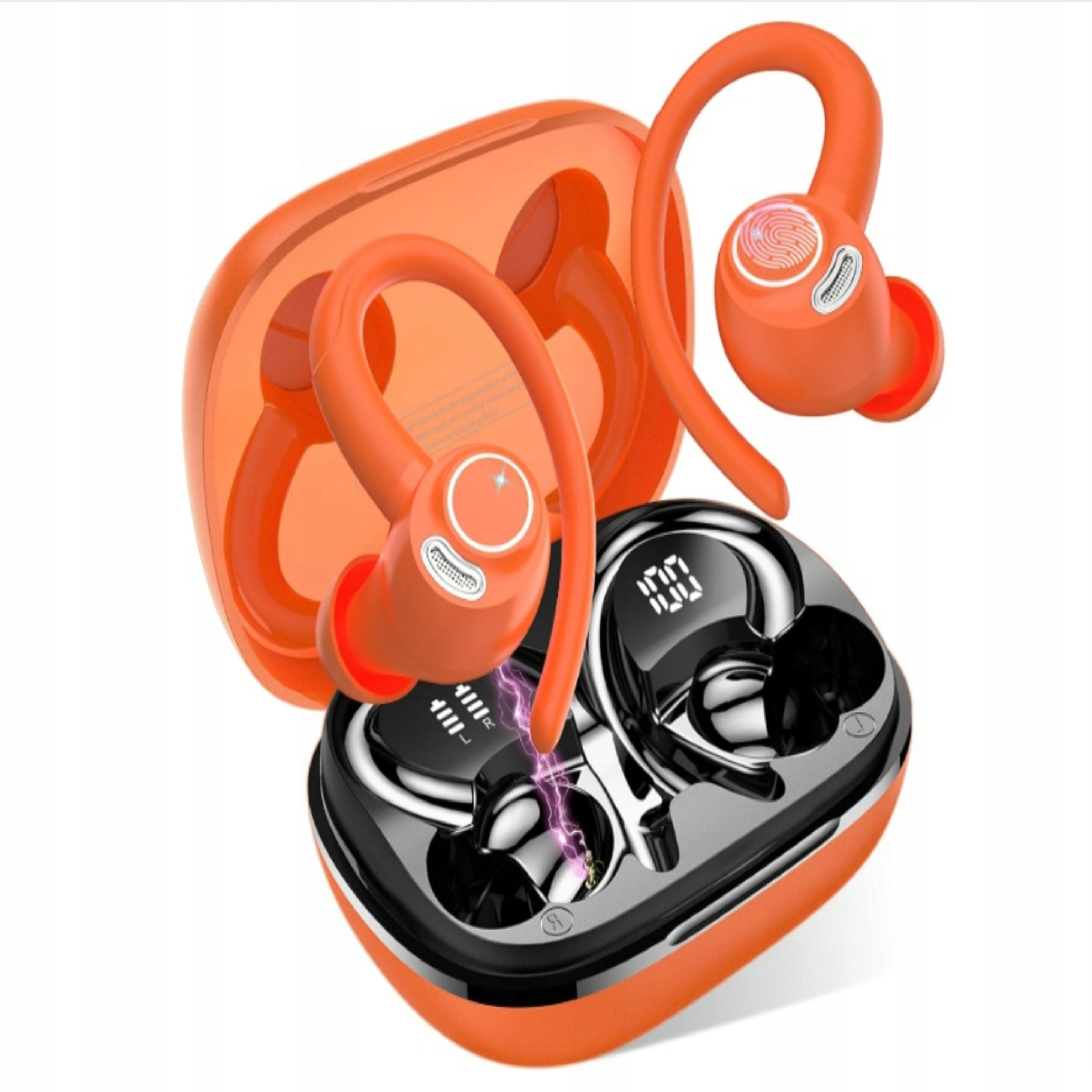Bluetooth Wireless Headphones Sports In-Ear Orange
