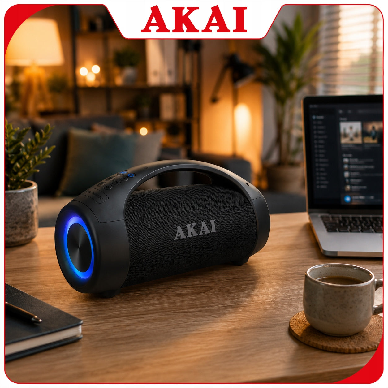 Bluetooth Wireless Speaker AKAI Powerful Portable Bass Waterproof IPX5 Manufacturer code ABTS-55