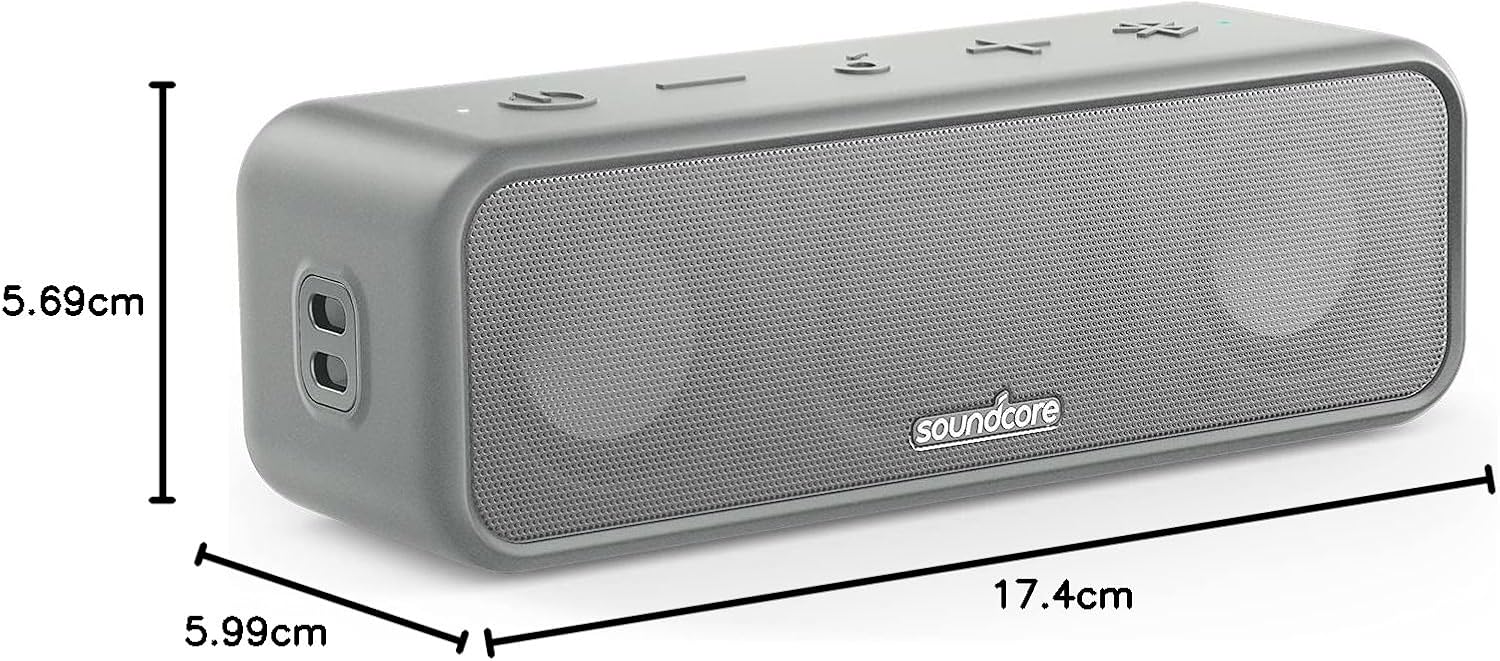 Bluetooth speaker Anker Soundcore 3 – stereo, , IPX7 waterproof, grey Packaging status original