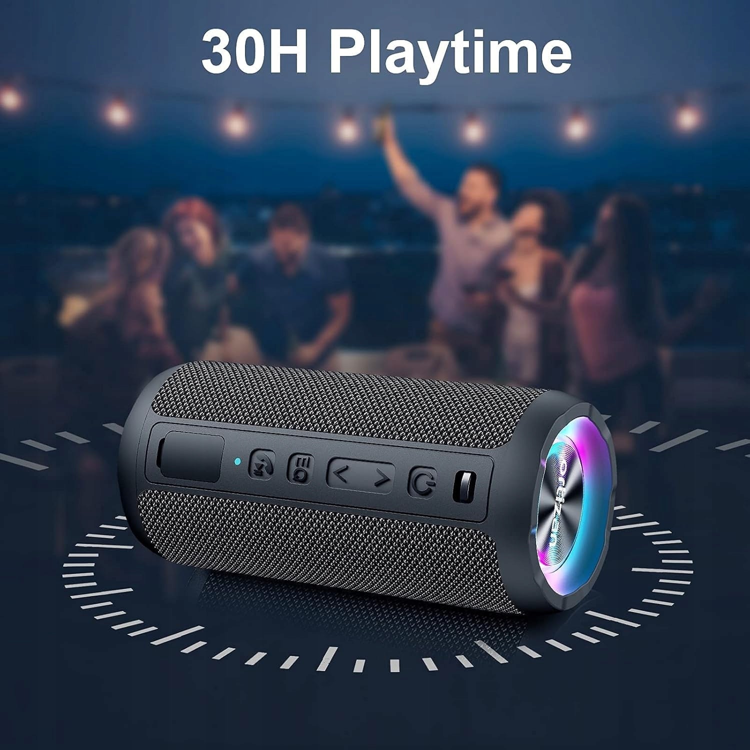 Bluetooth speaker Ortizan X10 black waterproof RGB IPX7 24W A2DP Manufacturer code X10