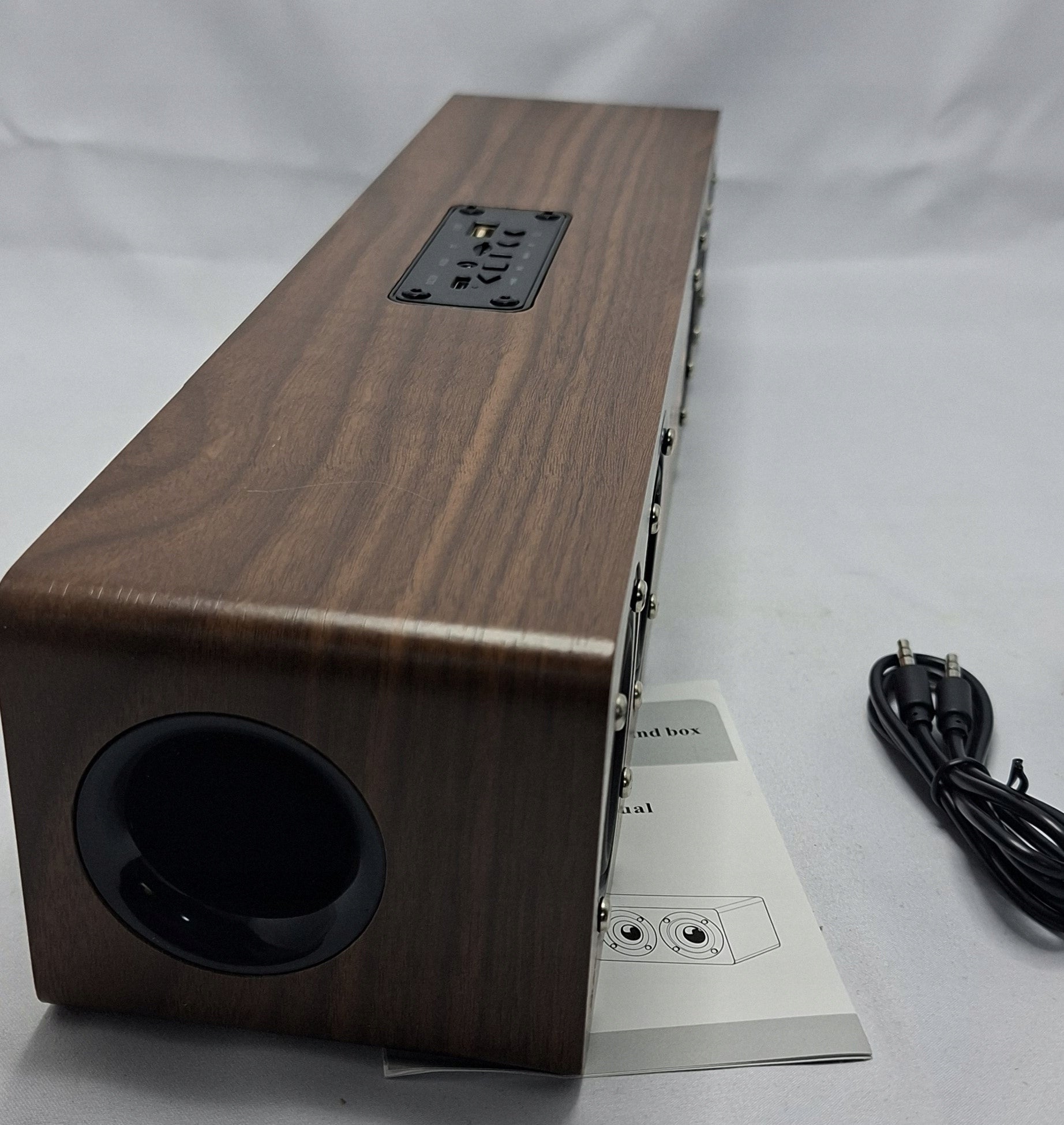 Bluetooth speaker with clock, wooden case, model W8C, walnut color Manufacturer code W8C