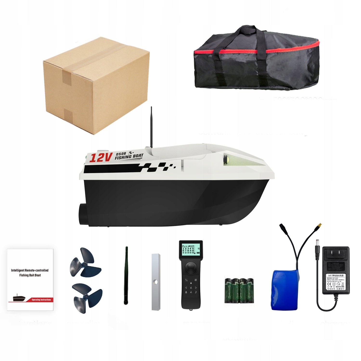 Boat D50B GPS 12V 2m/s load capacity 2kg 2 x 15600mAh