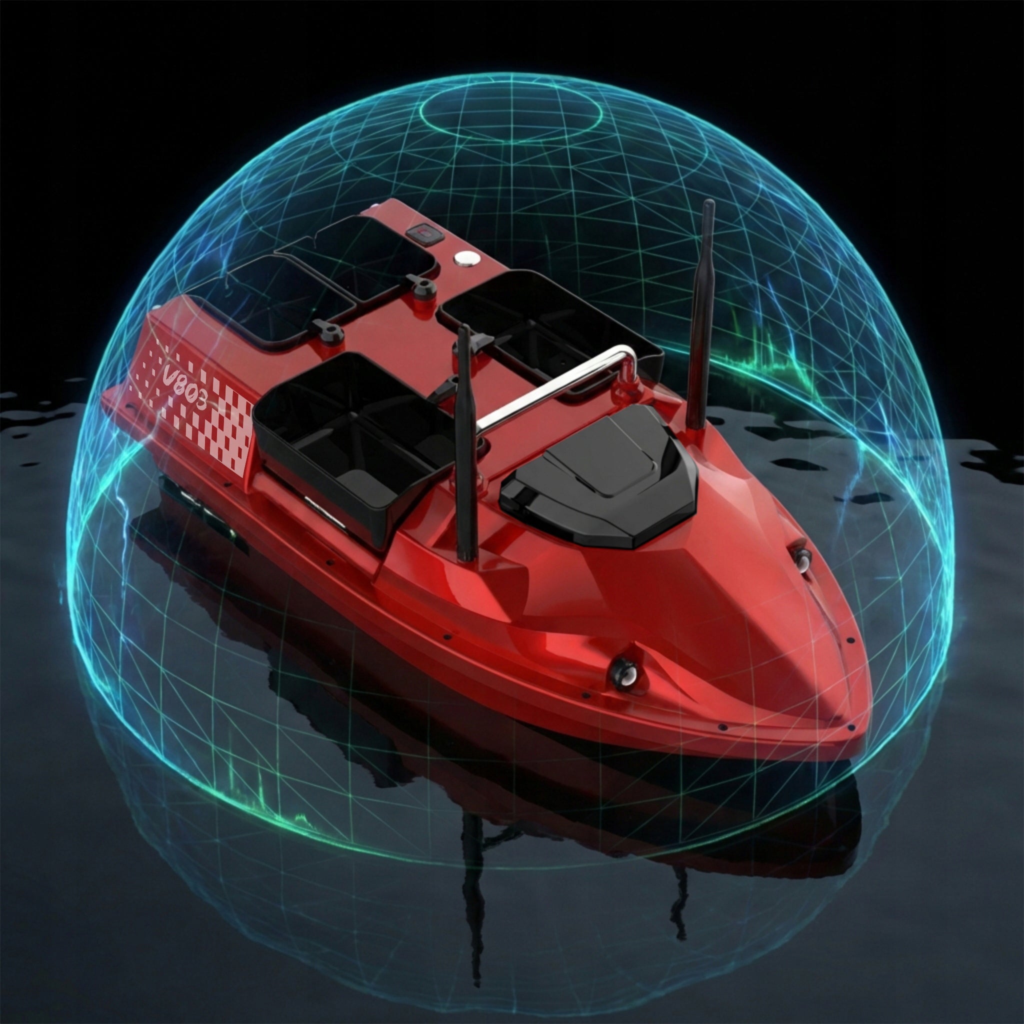 Boat GOMEDIA V803 4 Feeders 3kg Pilot 500m 15km/h 2x Battery Manufacturer code ZS_V803_GPS_BAT_12AH