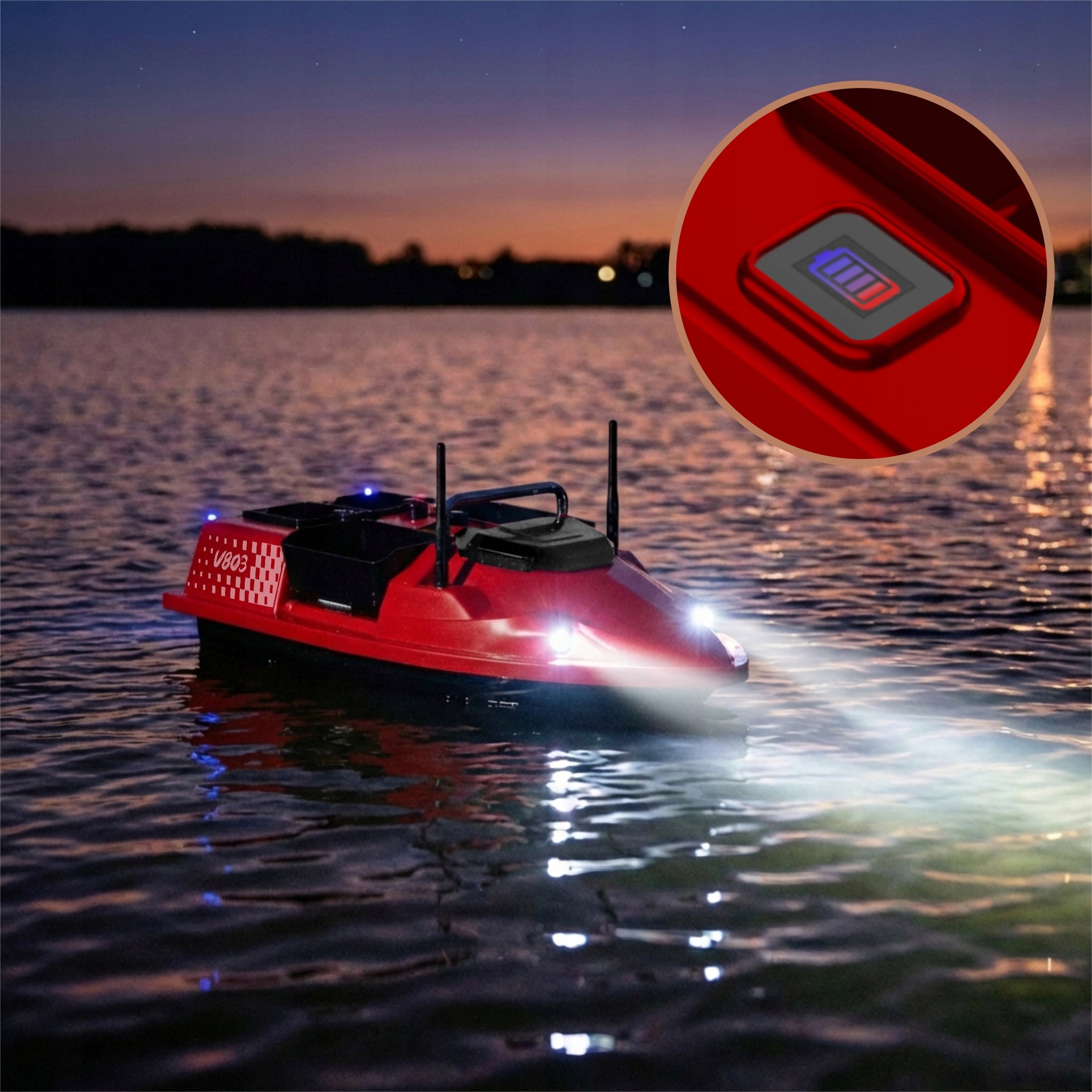 Boat GOMEDIA V803 4 Feeders 3kg Pilot 500m FAST 15km/h Manufacturer code V803