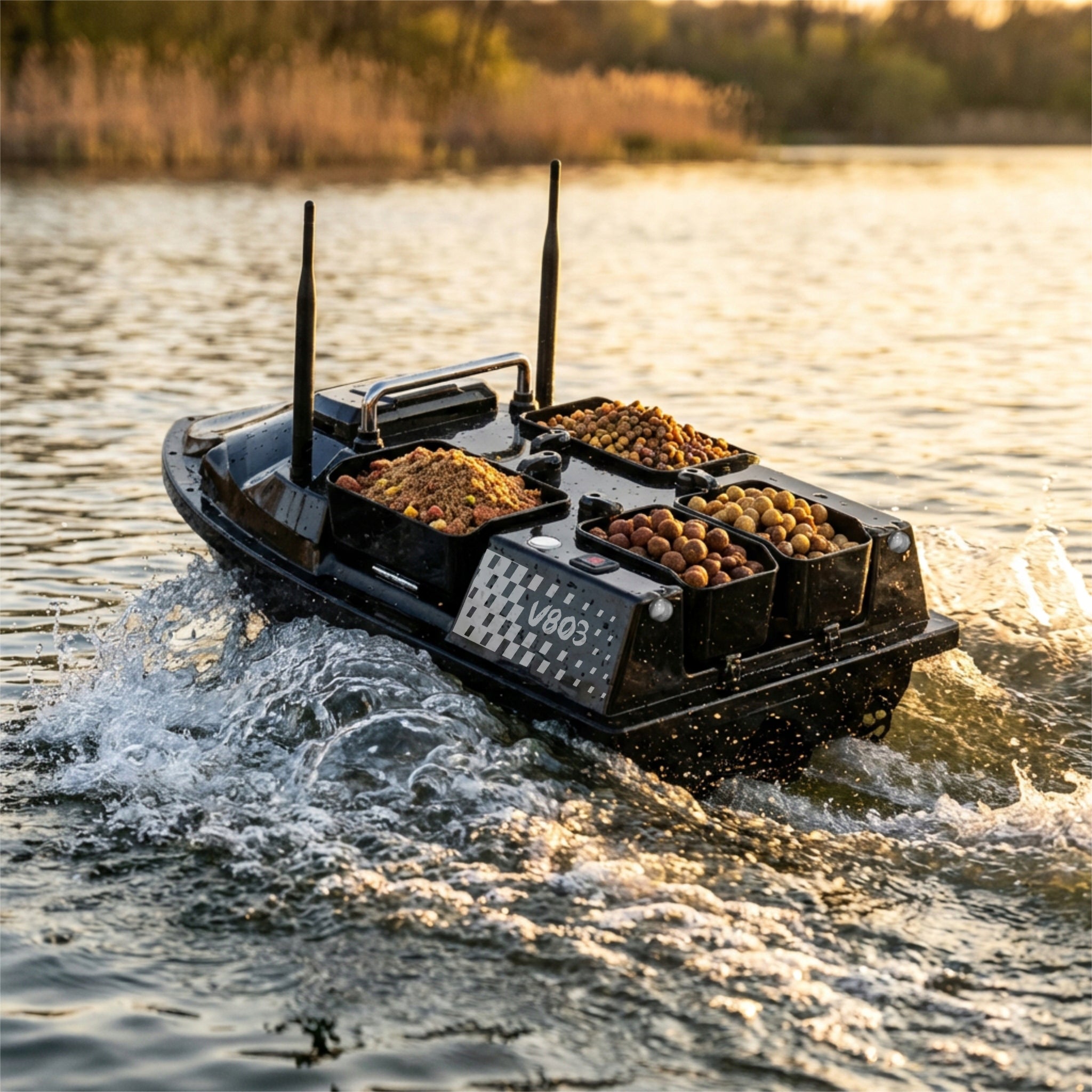 Boat GOMEDIA V803 GPS 4 Feeders 3kg Pilot 500m FAST 15km/h Range 500 m