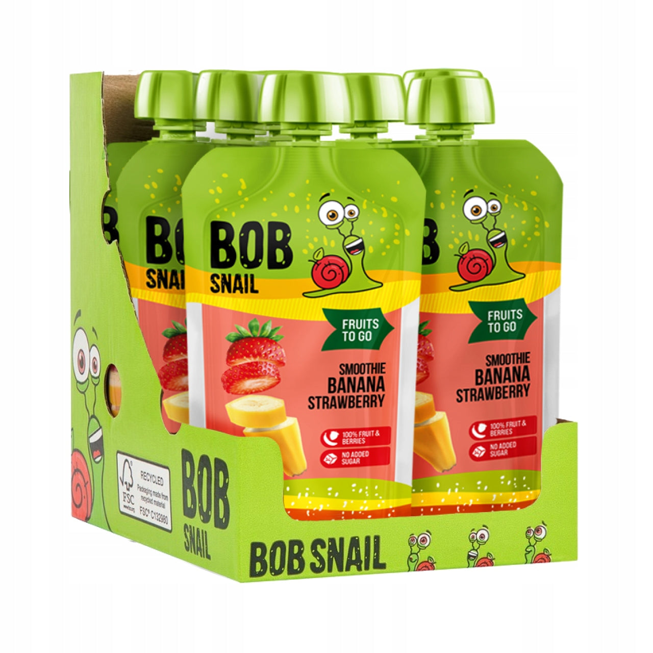 Bob Snail Fruit Mousse -100% without added sugar Banana Strawberry 10х120 g