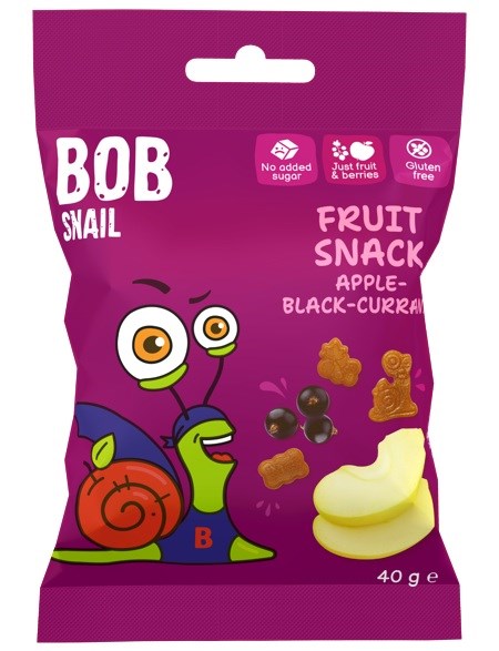 Bob Snail Snack Fruit Snack Gummies Apple-Black Currant 40 g