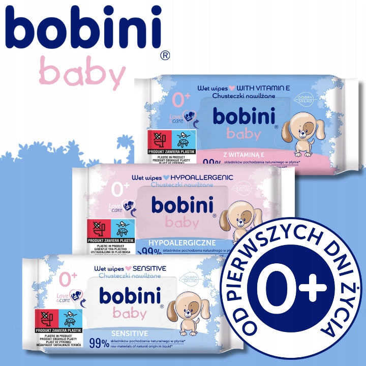 Bobini Baby Wet Wipes with Vitamin E. 60pcs x 4 pcs Manufacturer code 5900931038965