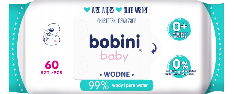 Bobini Baby wet wipes for children water 60 pcs. Medical device no