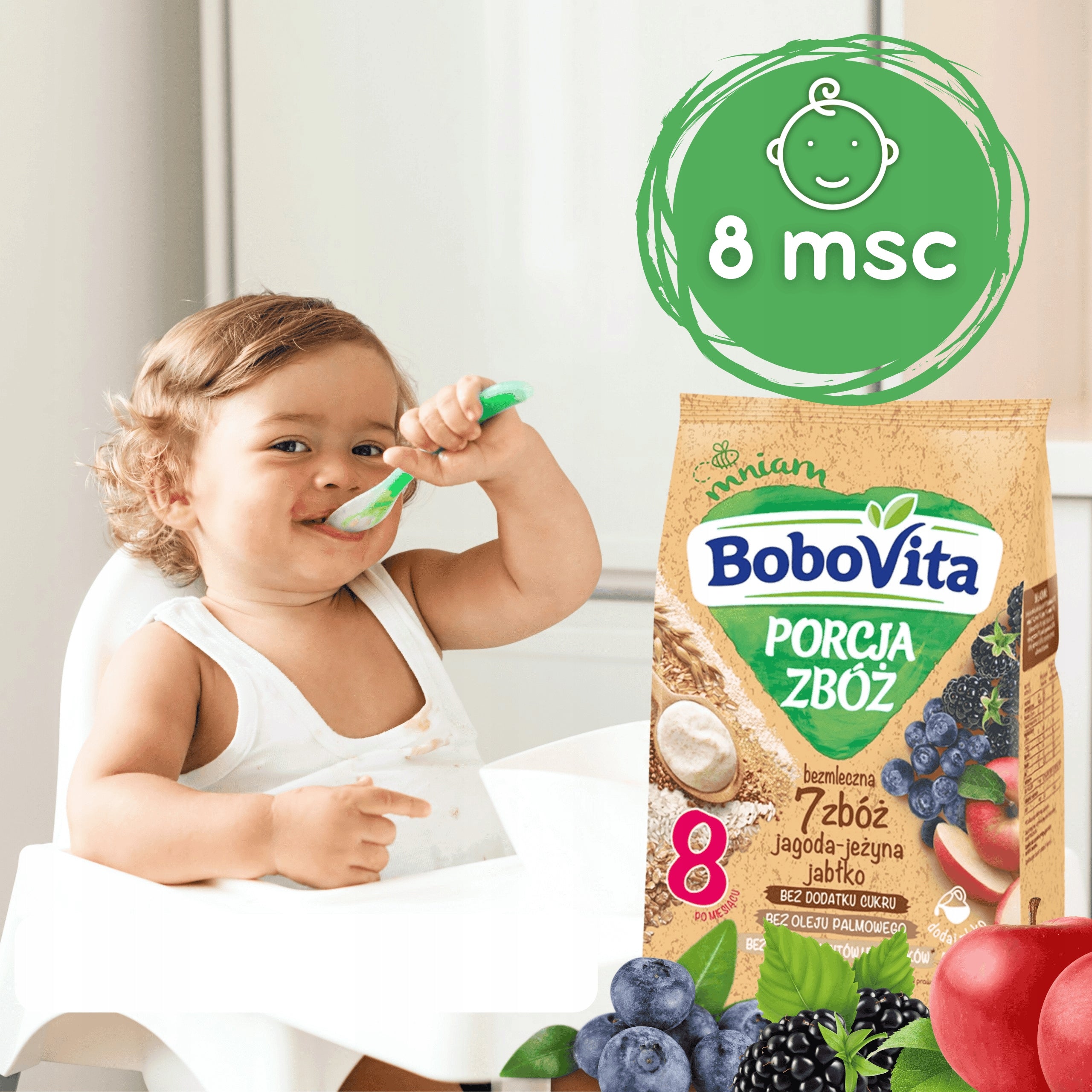 BoboVita Dairy-free porridge 7 cereals blackberry apple after 8 months 170g Brand Bobovita