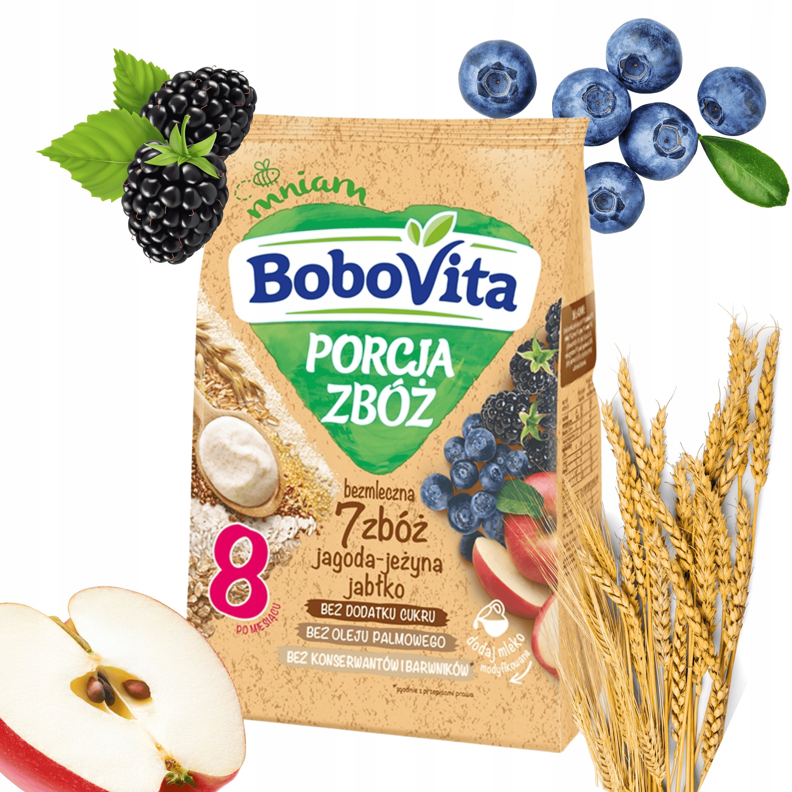 BoboVita Dairy-free porridge 7 cereals blackberry apple after 8 months 170g