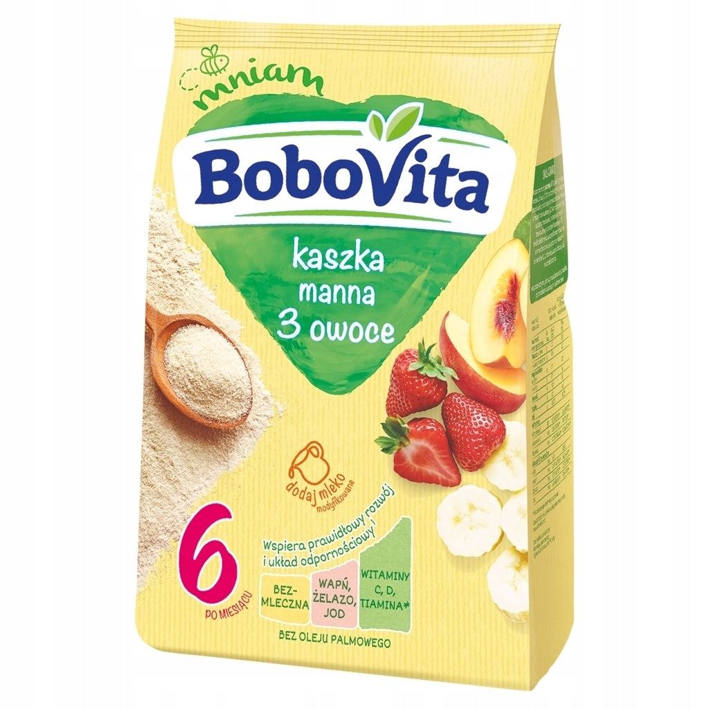 BoboVita Manna porridge 3 fruits after 6 months SET 2 x 180 g + FREEBIE Manufacturer code 5900852995545