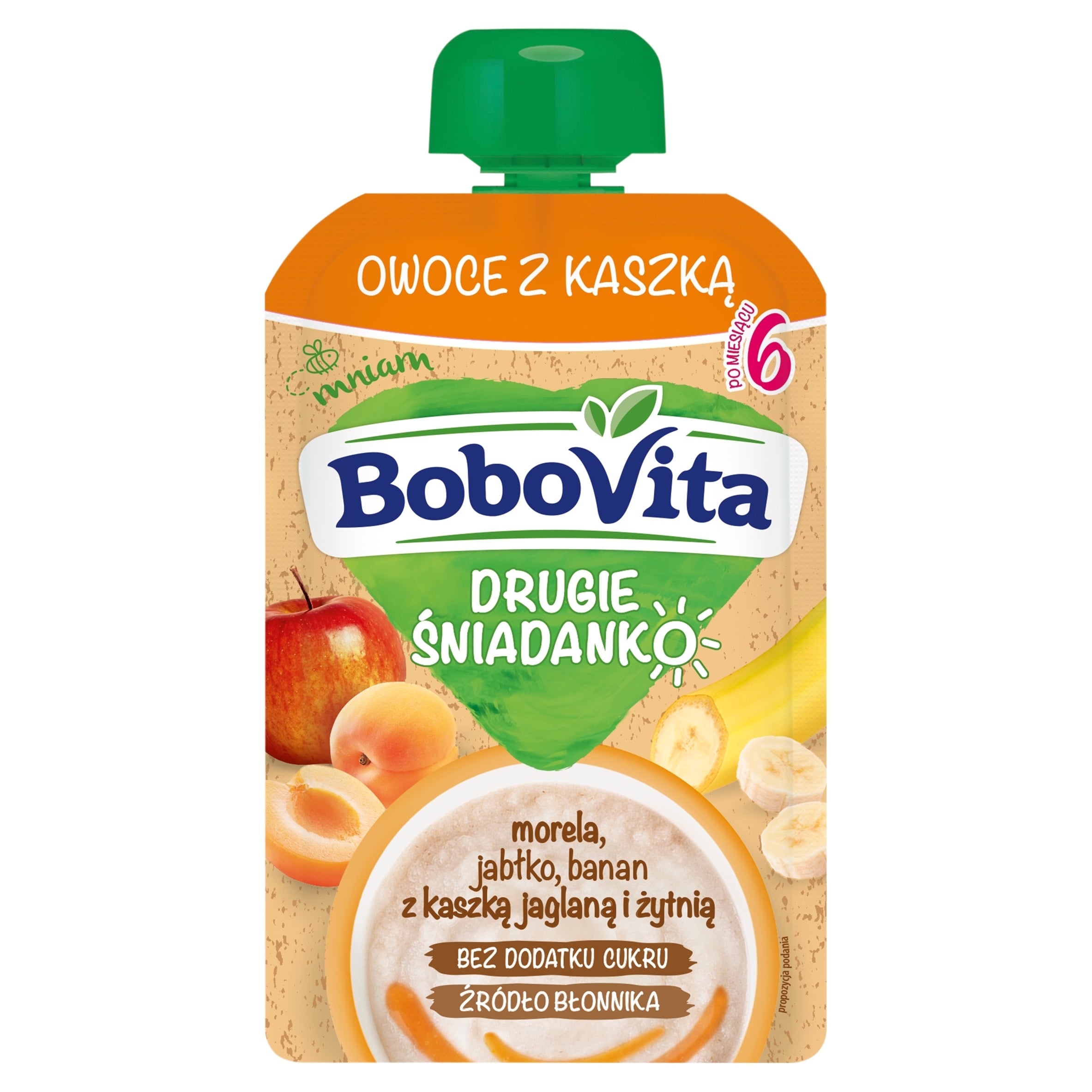 BoboVita SECOND BREAKFAST Fruit with apricot porridge apple banana with porridge after 6m Grammage 100 g