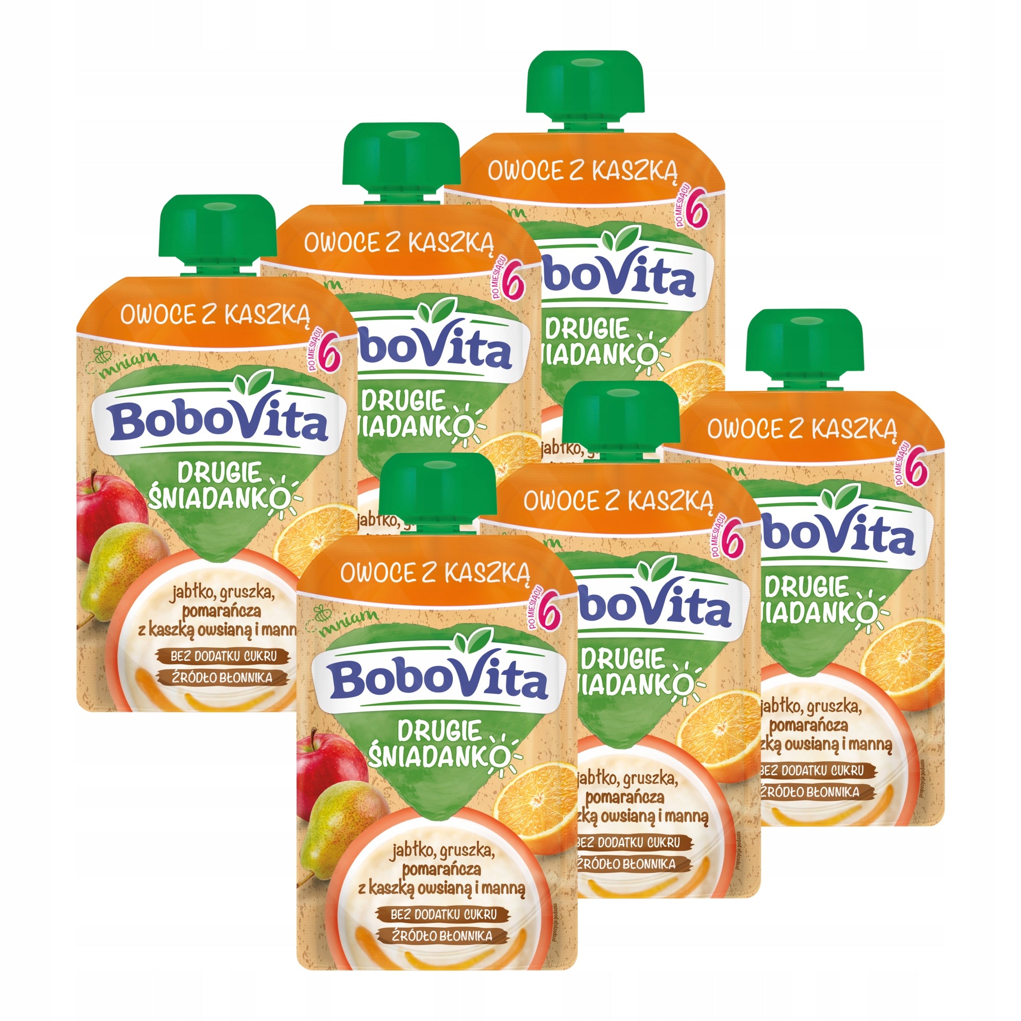 BoboVita Second Breakfast Fruit with porridge apple pear orange 6 x 100g