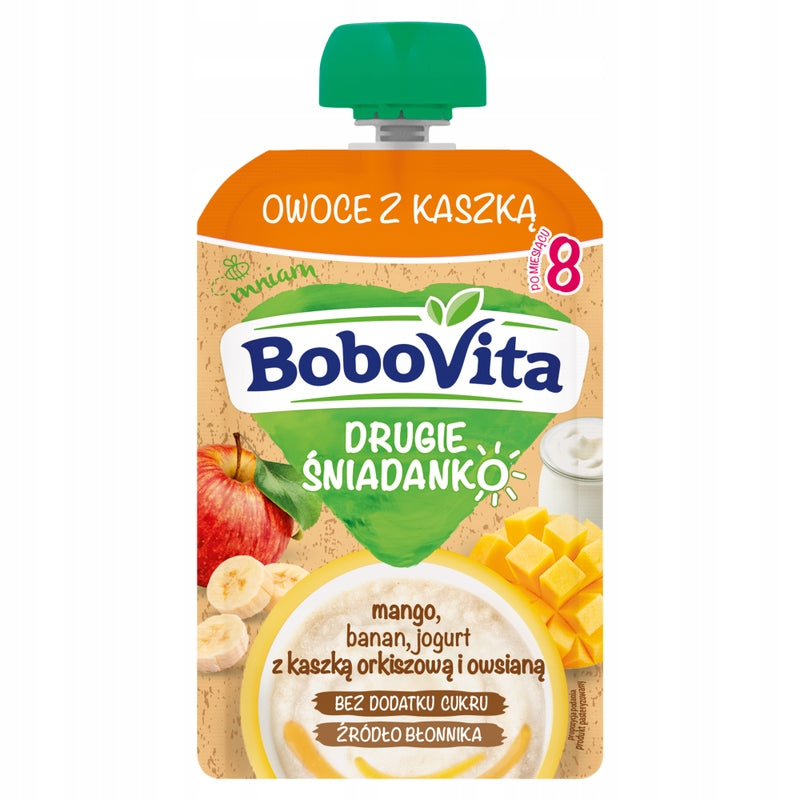 BoboVita Second Breakfast Fruit with porridge mango banana yogurt SET 6 x 100g Brand Bobovita