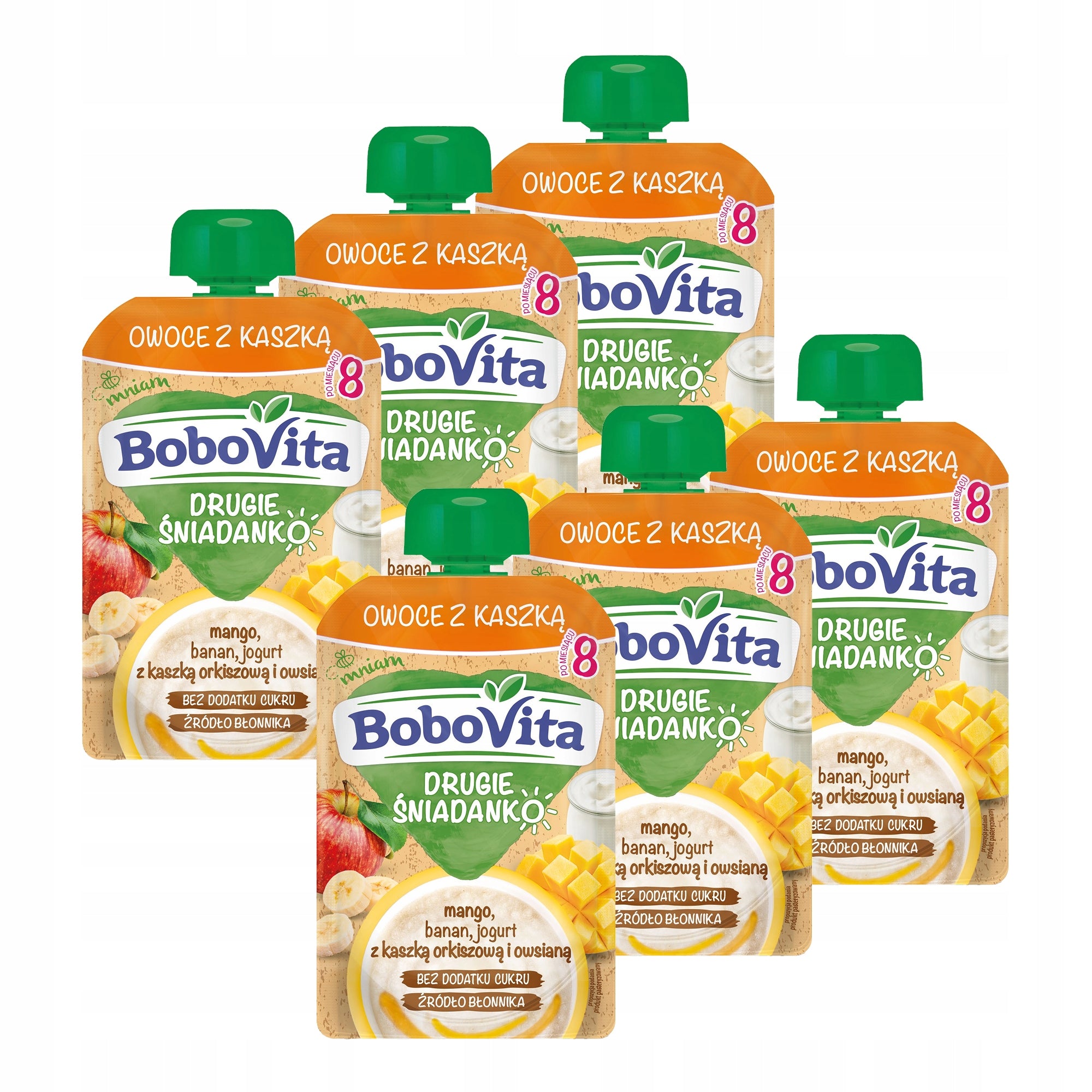 BoboVita Second Breakfast Fruit with porridge mango banana yogurt SET 6 x 100g