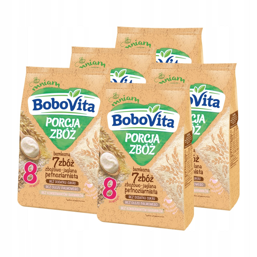 BoboVita Serving of Cereals Dairy Free Porridge 7 Cereals and Millet 5 x 170 g