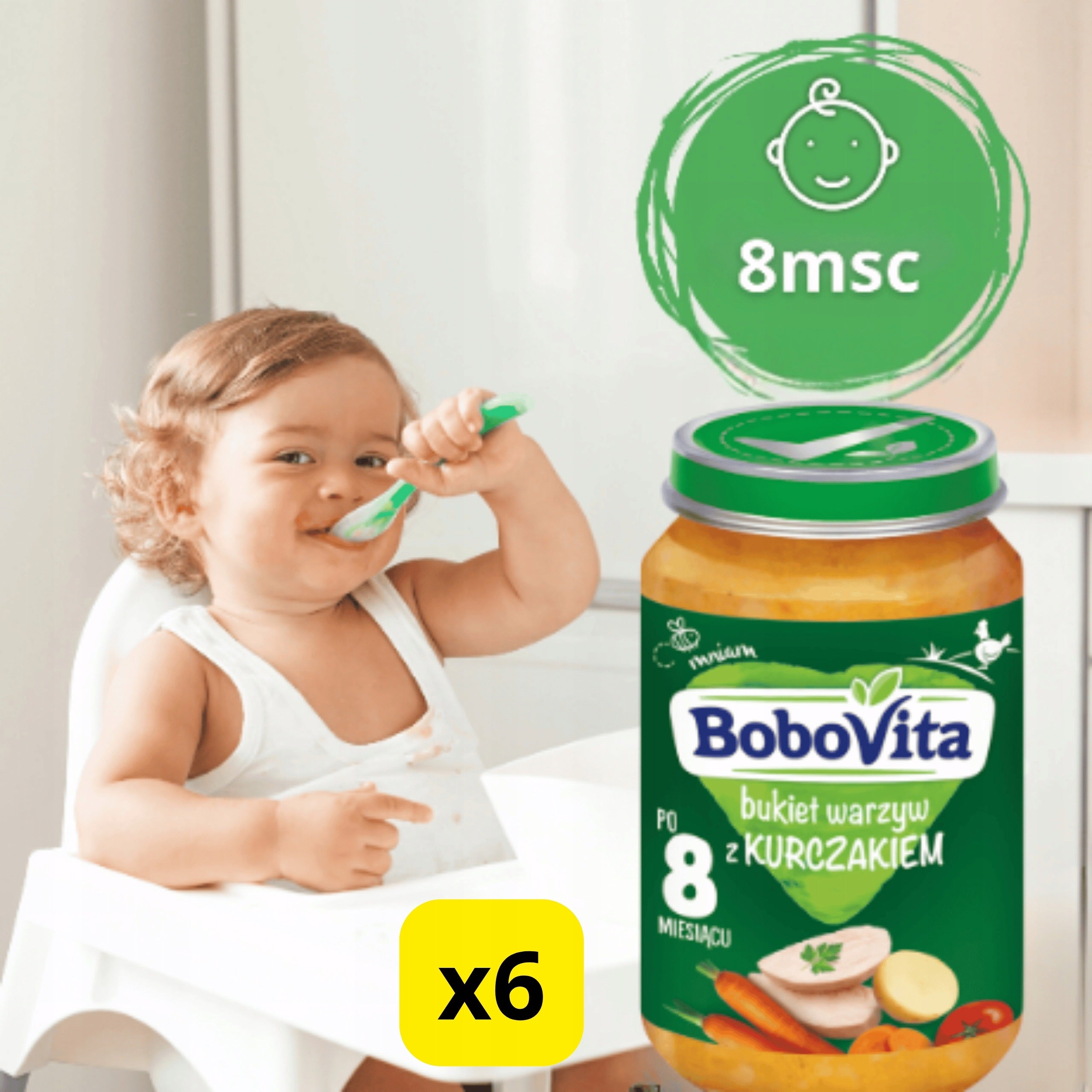 BoboVita dinner bouquet of vegetables with chicken after 8 months 6x190g Brand Bobovita