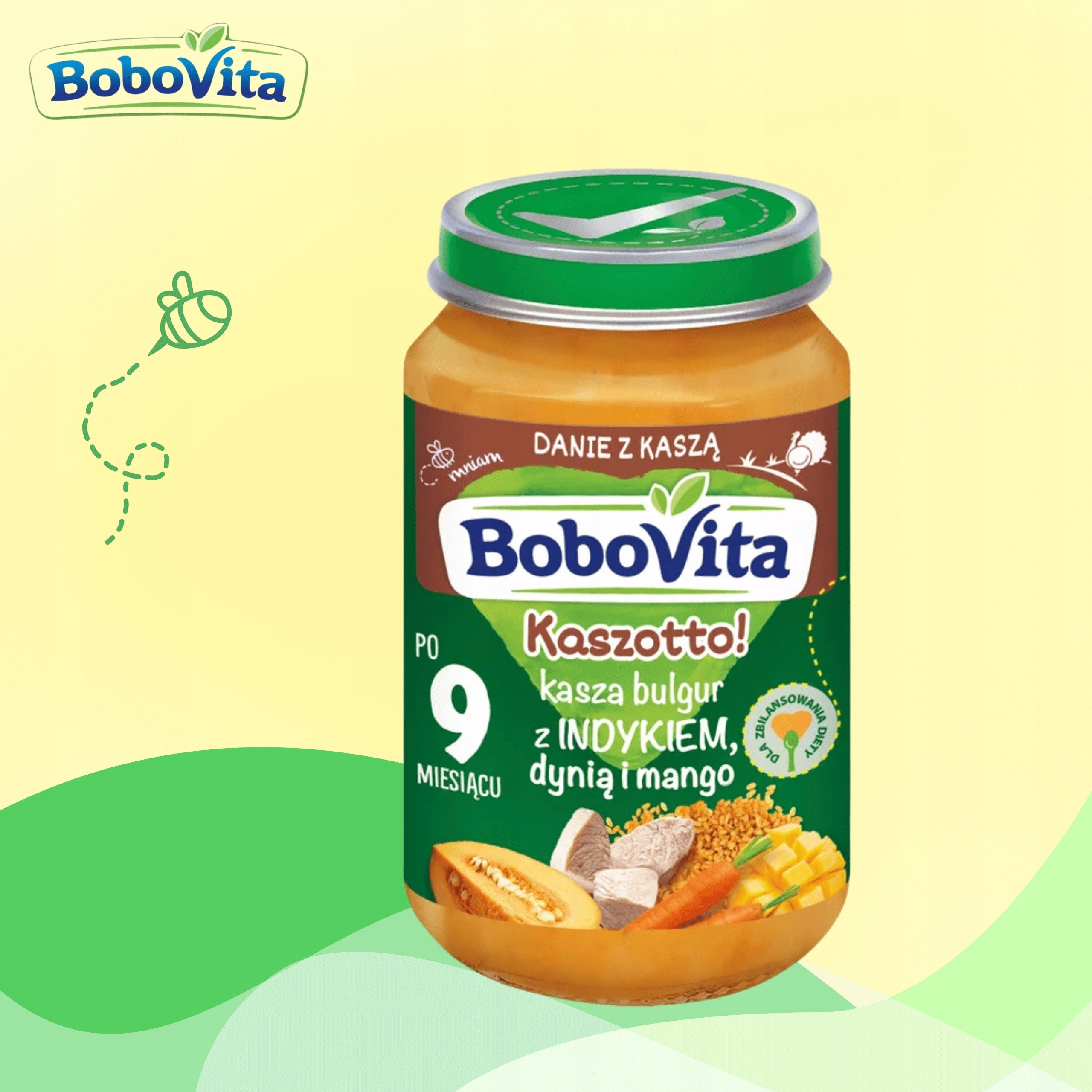 BoboVita lunch Kaszotto bulgur with turkey pumpkin mango after 9. msc 6x190g Age range from 9 months