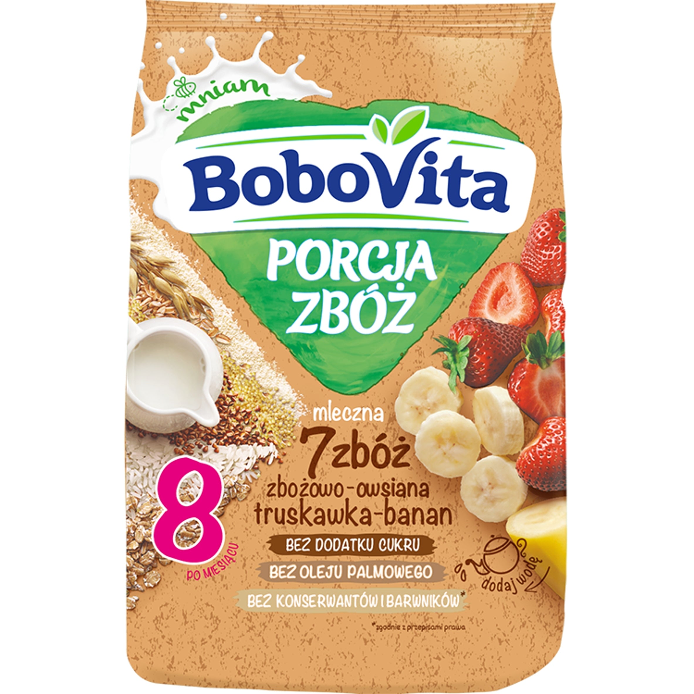BoboVita milk porridge 7 cereals strawberry banana after 8 months 210g without sugar Manufacturer code 5900852041112