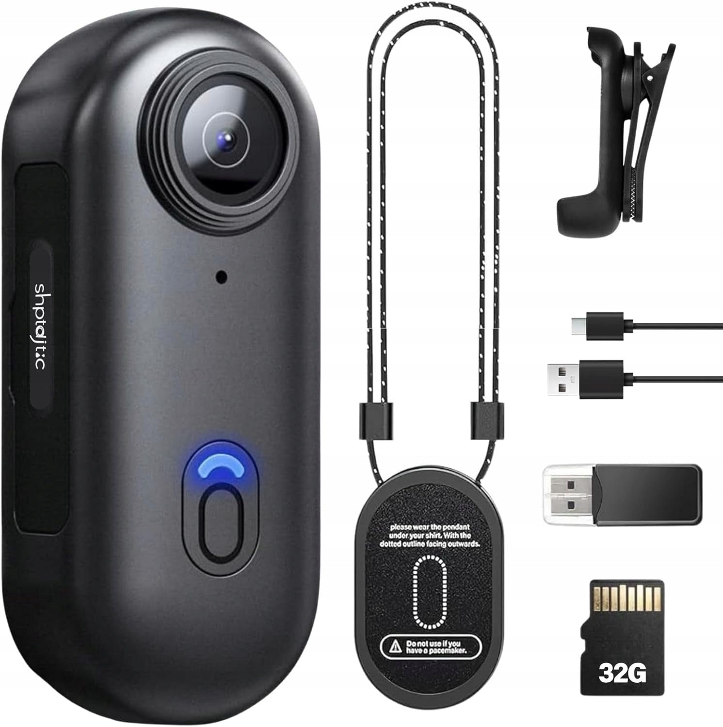 Body Camera 1080p Wi-Fi Waterproof Portable 32GB 2h Audio Video