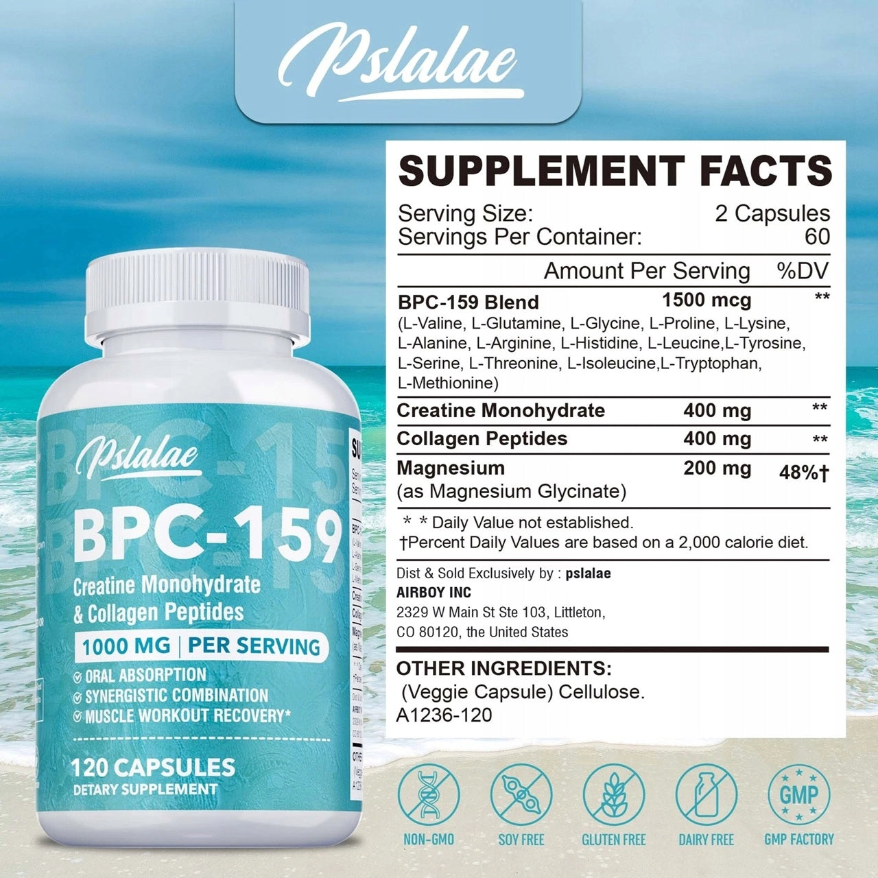 Body PC-159 - Collagen Monohydrate and Peptides - Joint Support, Health Me Expiration date at least 1 year from the date of purchase