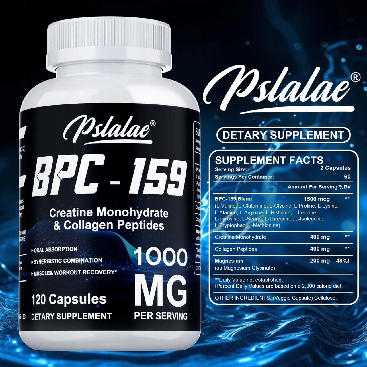 Body PC-159 Creatine Monohydrate, Collagen Peptides – Muscle Health, Growth Packaging status original