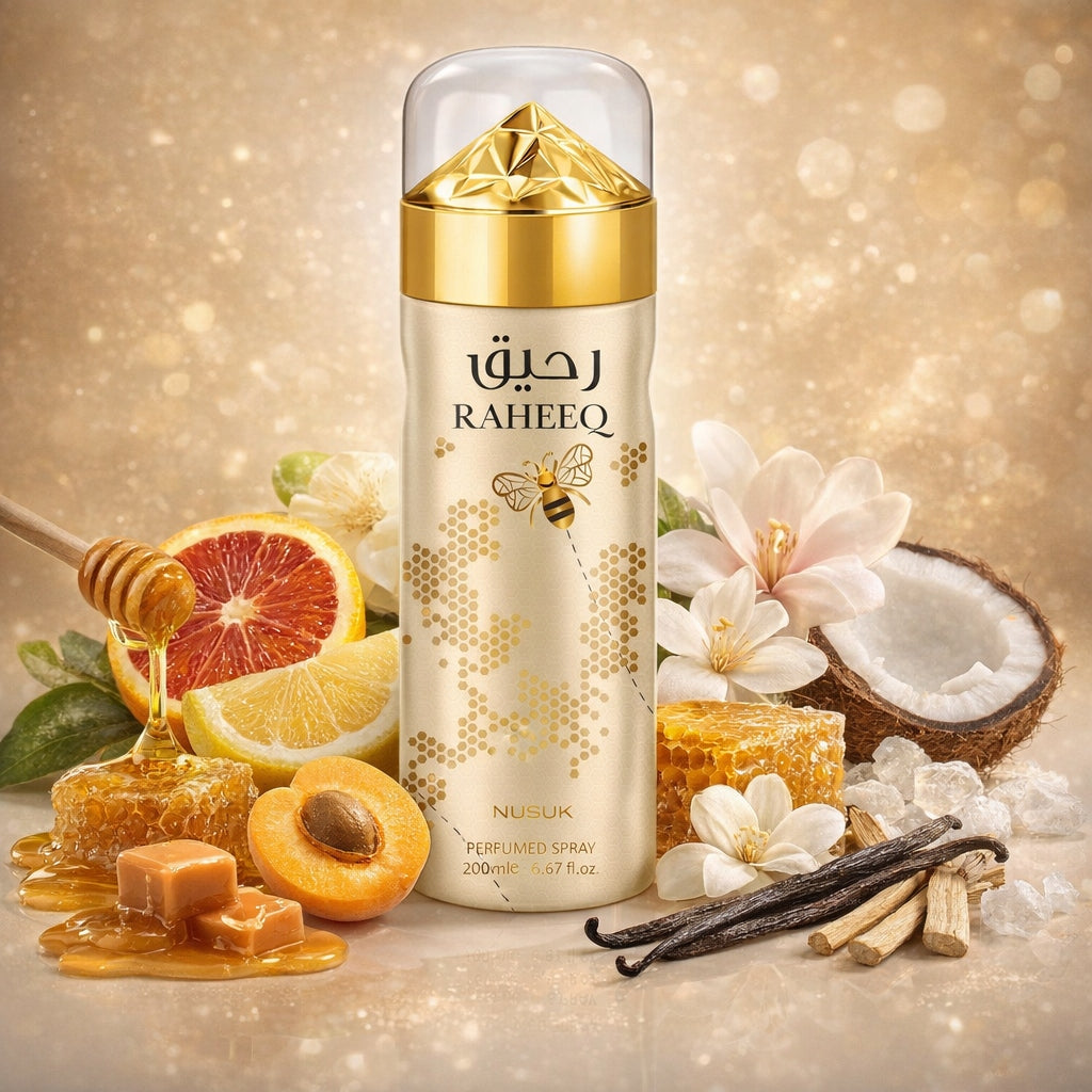 Body Spray Nusuk Raheeq 200ml Packaging status original
