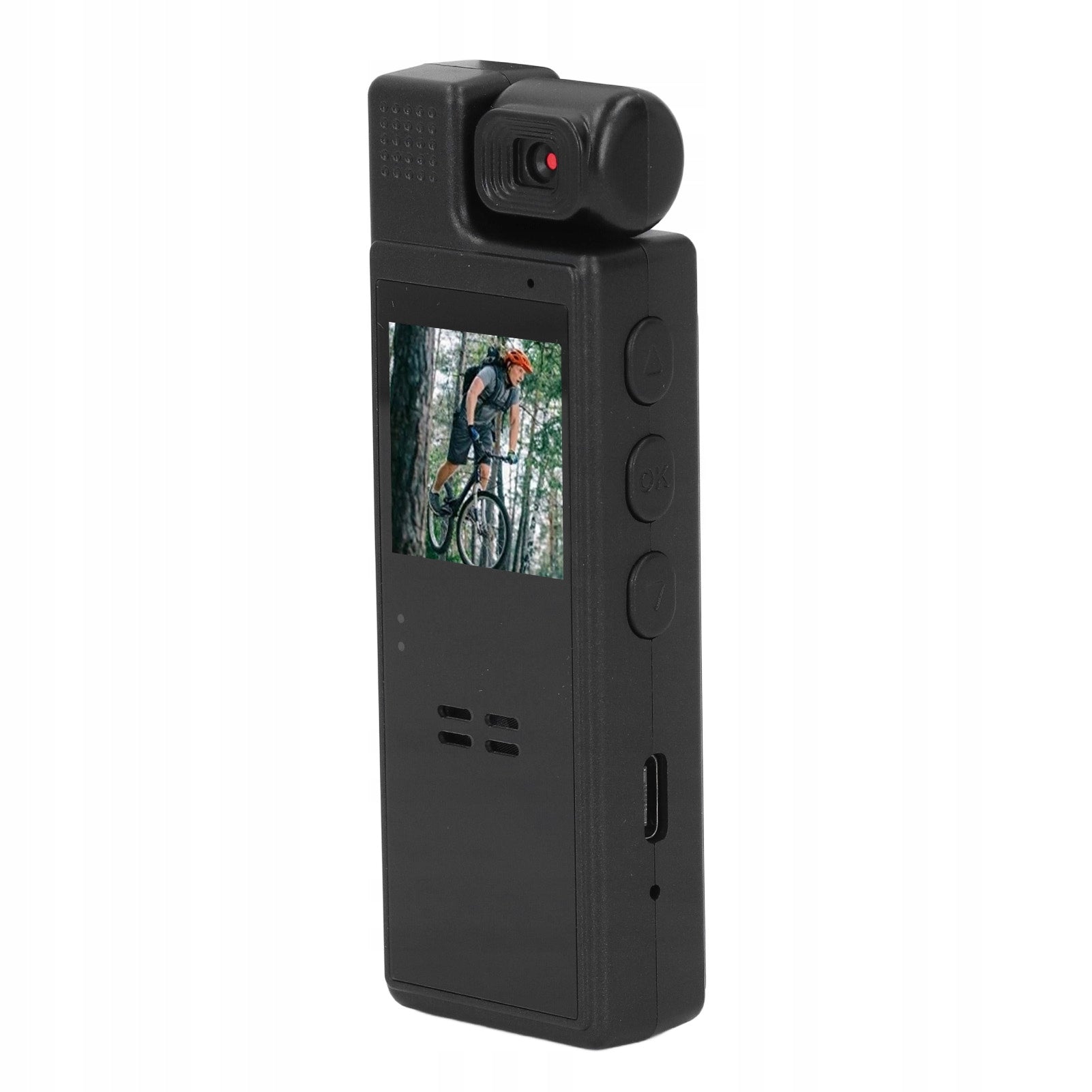 Body worn camera, 180 degree rotating lens Wearable