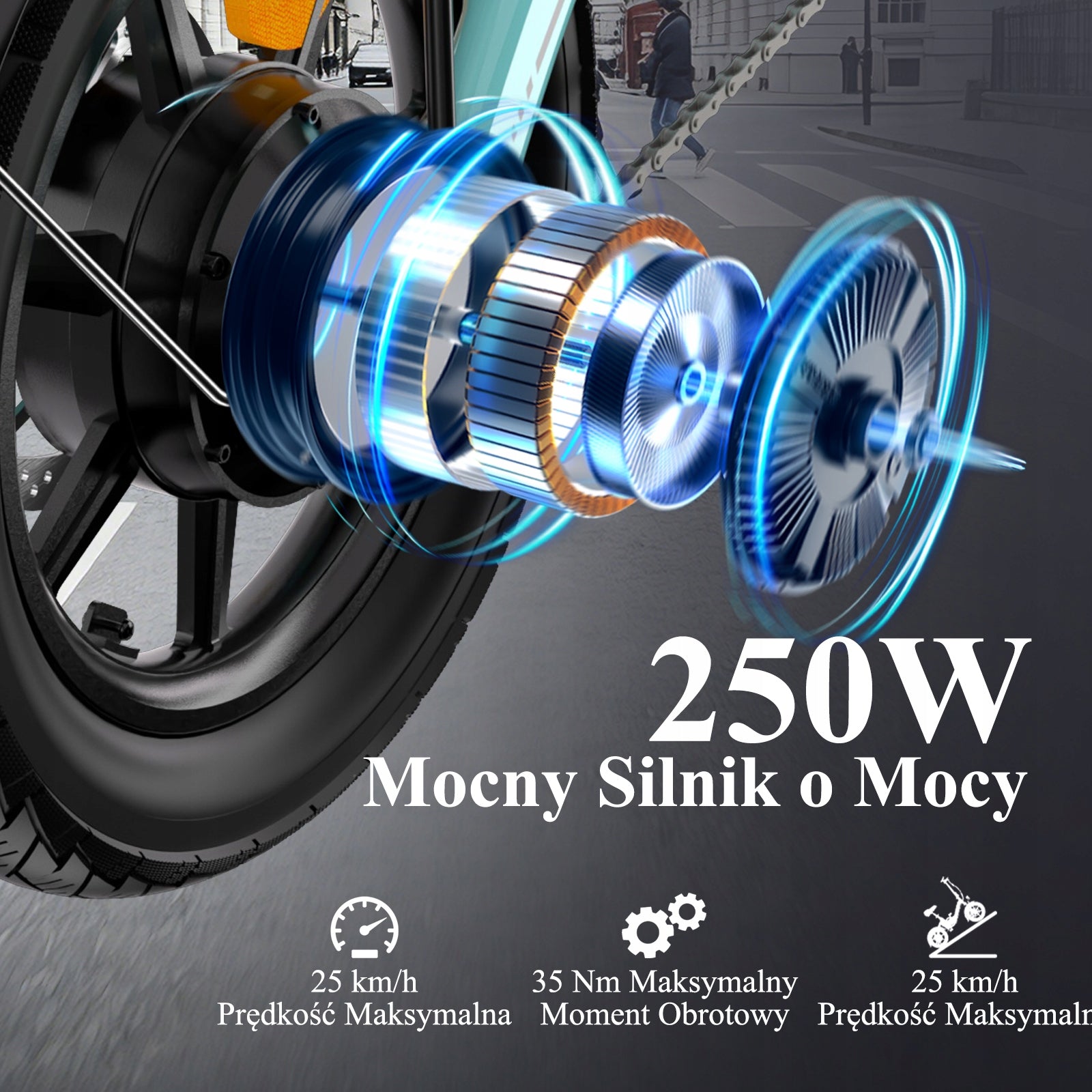 Bodywel 14'' E-Bike 250W City Electric Bike Adults Mini Ebike With Rack Foldability partially assembled, calibrated