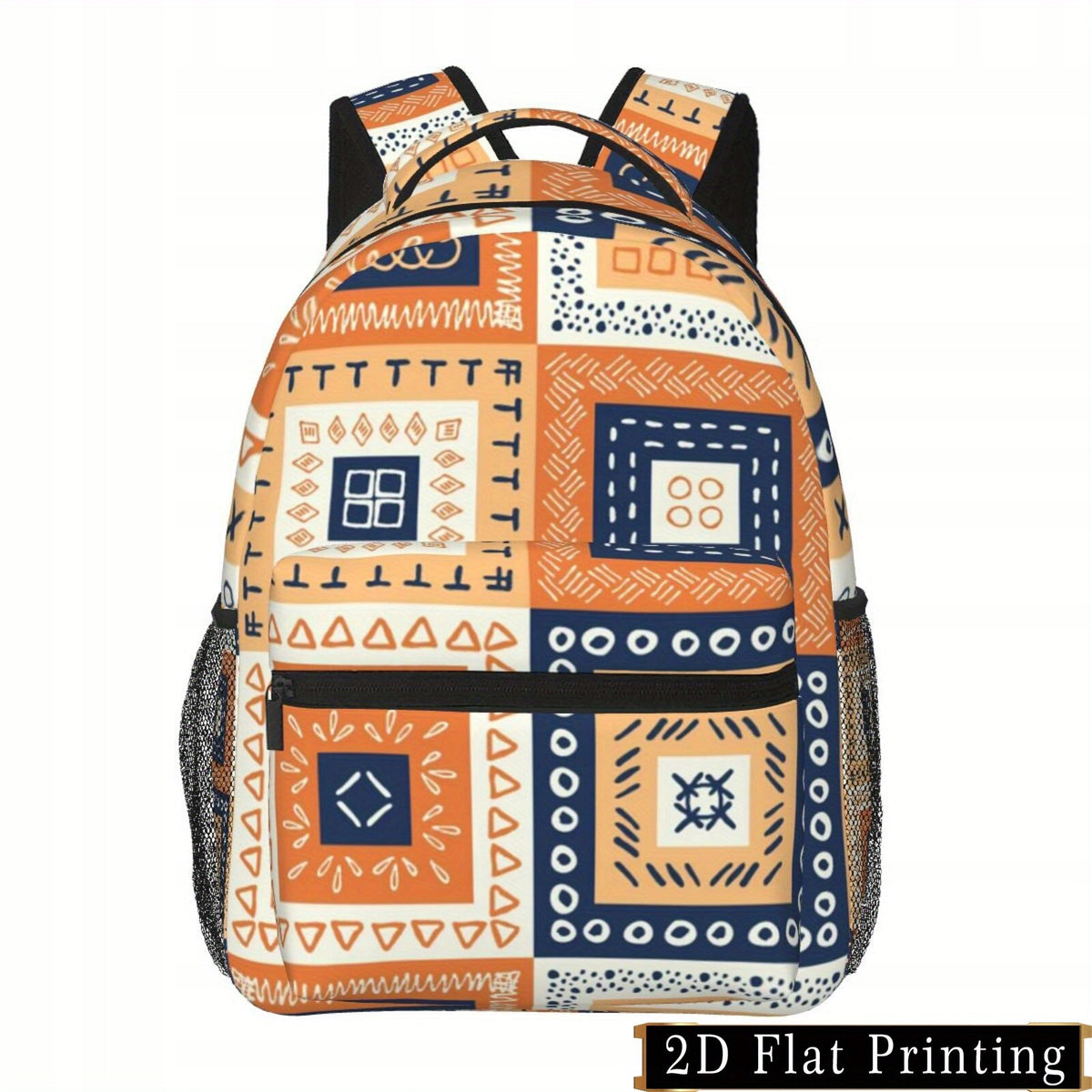 Bohemian Vacation Backpack with Print Pattern, Shoulder and Waist Protection, Laptop Compartment