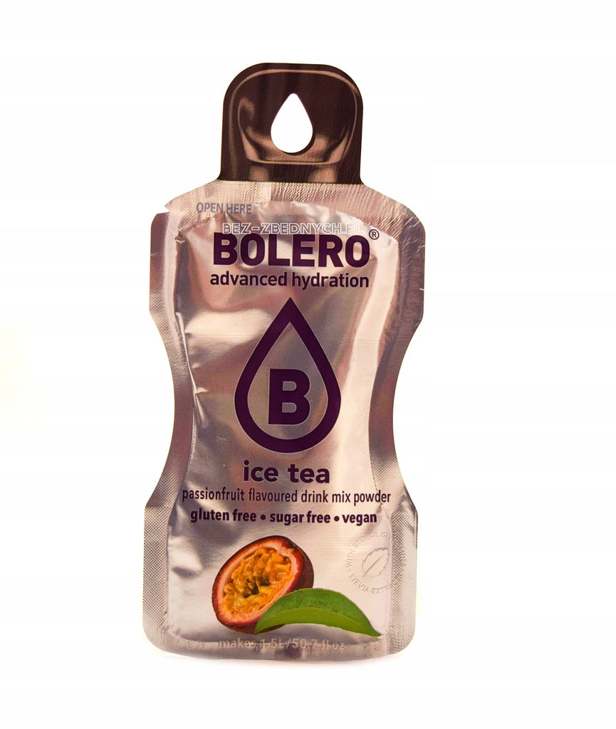 Bolero Drink Ice Tea 8g ICED TEA DRINK POWDER STEVIA PASSION FRUIT Expiration date at least 1 month from the date of purchase