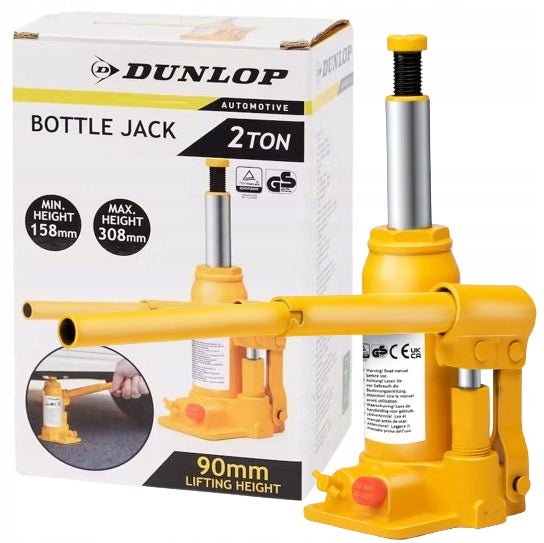 Bollard jack bottle jack for garage Dunlop - 2 tons Lifting capacity yellow EAN (GTIN) 4897022275839
