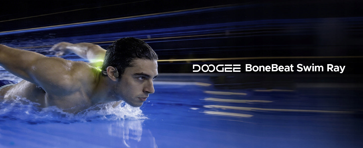Bone Conduction Wireless Headphones DOOGEE BoneBeat Swim Ray Manufacturer code Cloud Gray