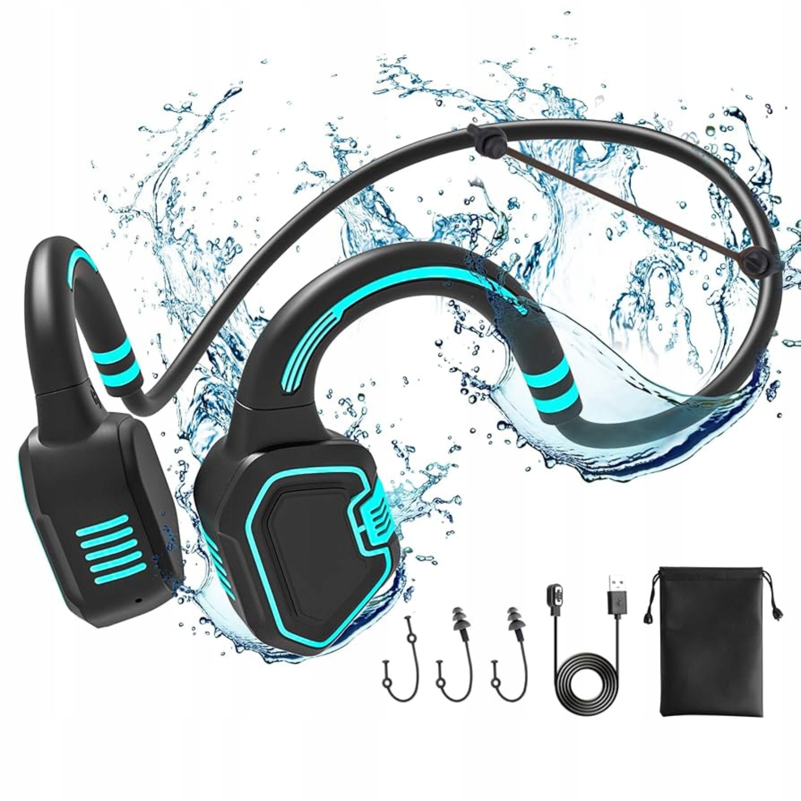 Bone Wireless Headphones Waterproof Memory 32GB OPEN EAR for Swimming