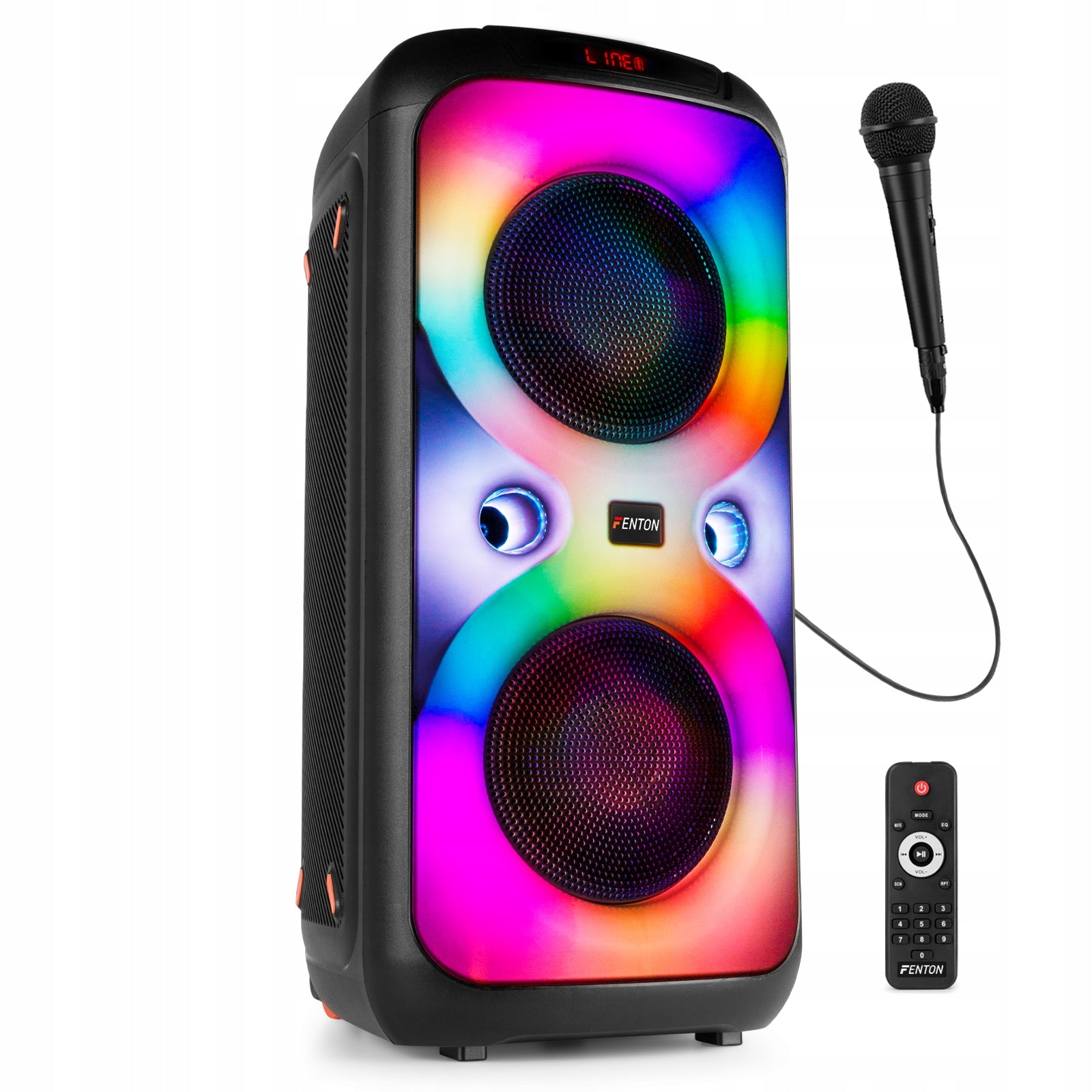 Boombox Bluetooth 240W LED Light MIC Battery Brand Fenton