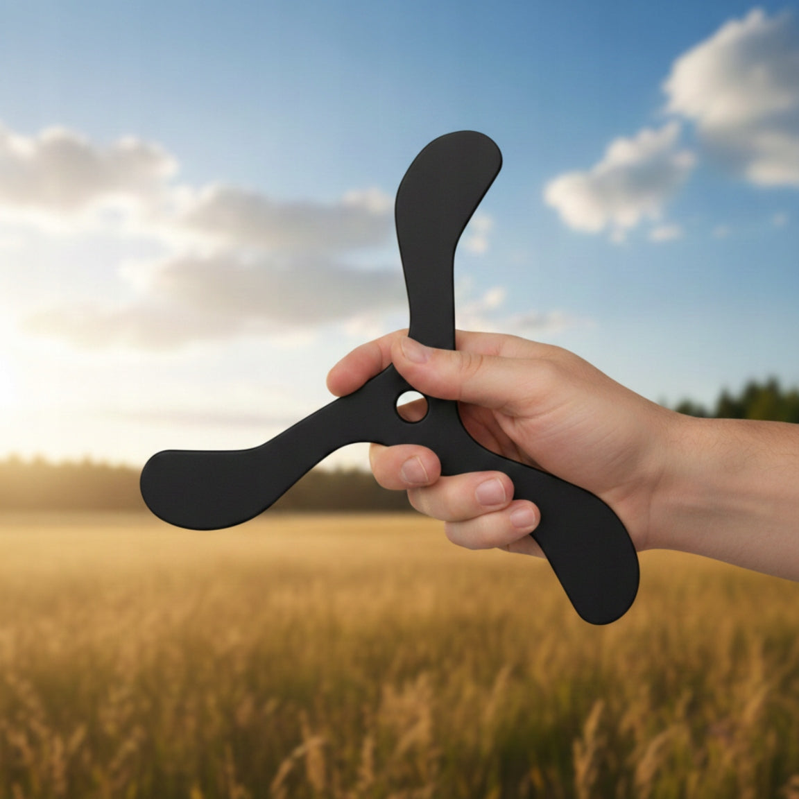 Boomerang black for children returning throwing toy Brand no brand