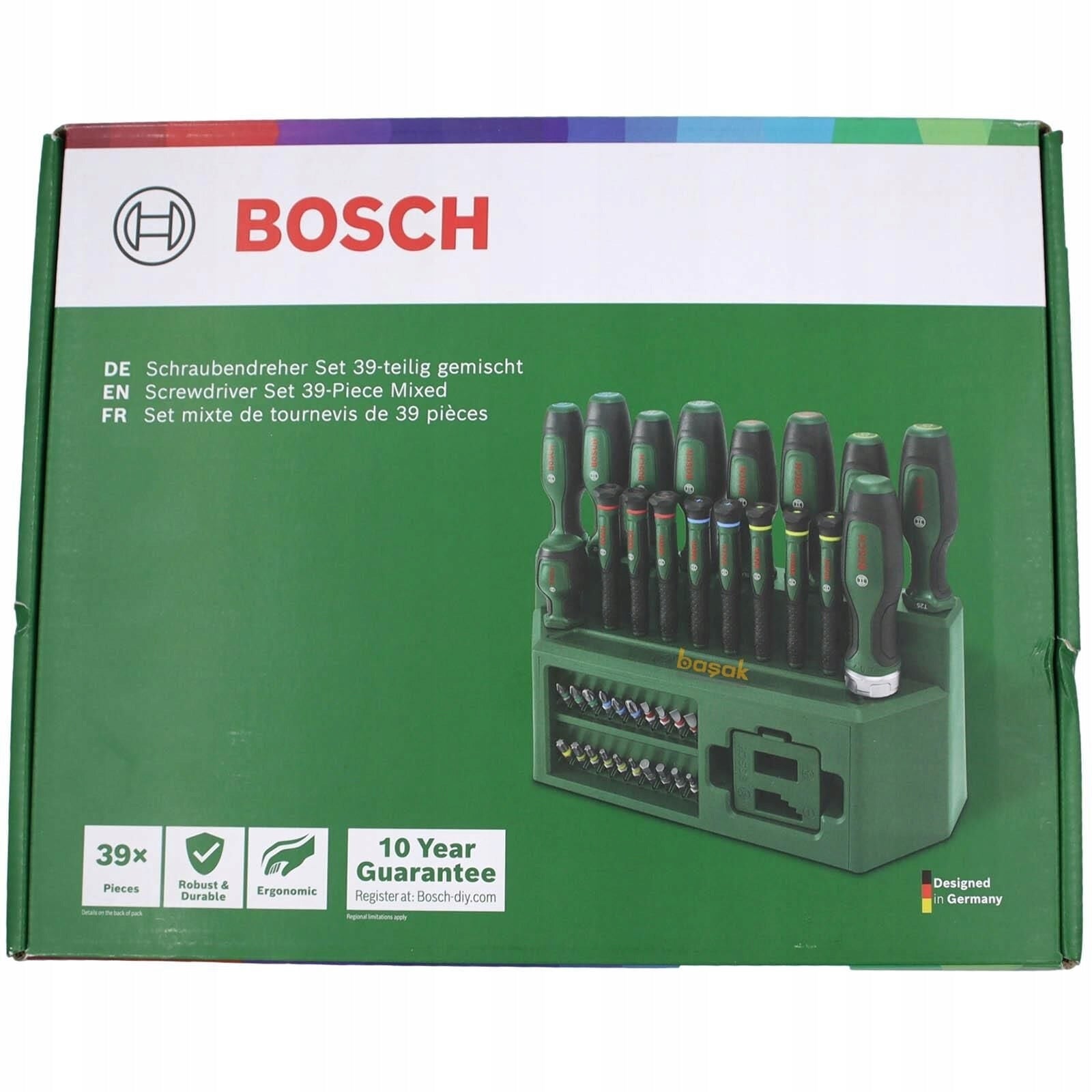 Bosch 39-Piece Mixed Screwdriver Set PH PZ SL TX Stand 1600A02Z9L Number of items in the set 39