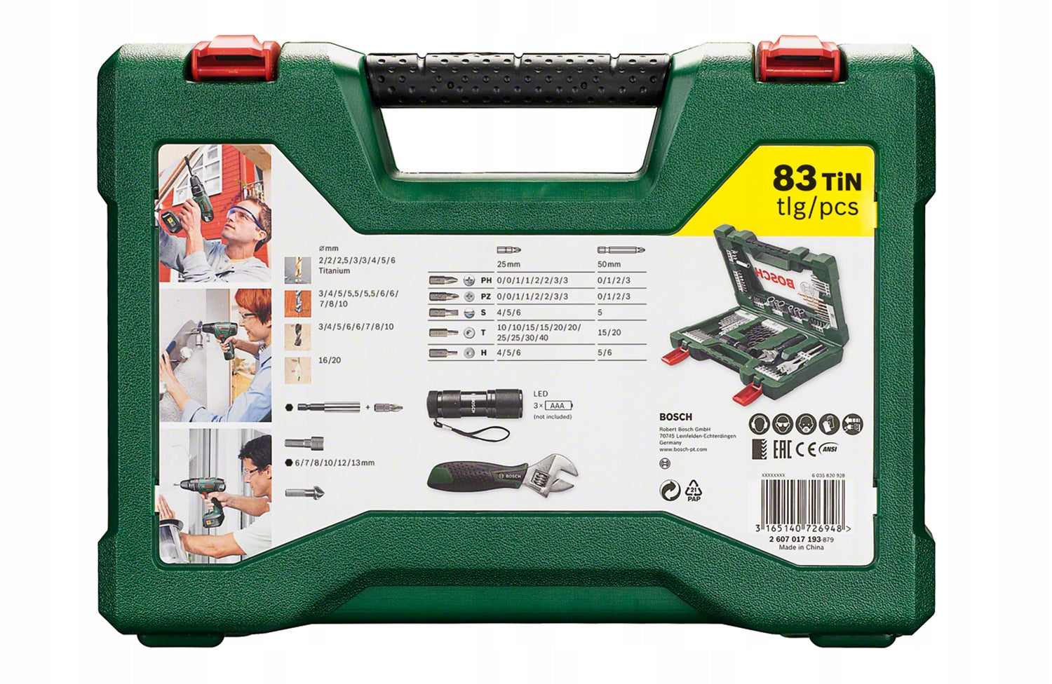 Bosch Mixed Drill Bit Set 83 PCS V-LINE SET TITANIUM 2607017193 Number of items in the set 83