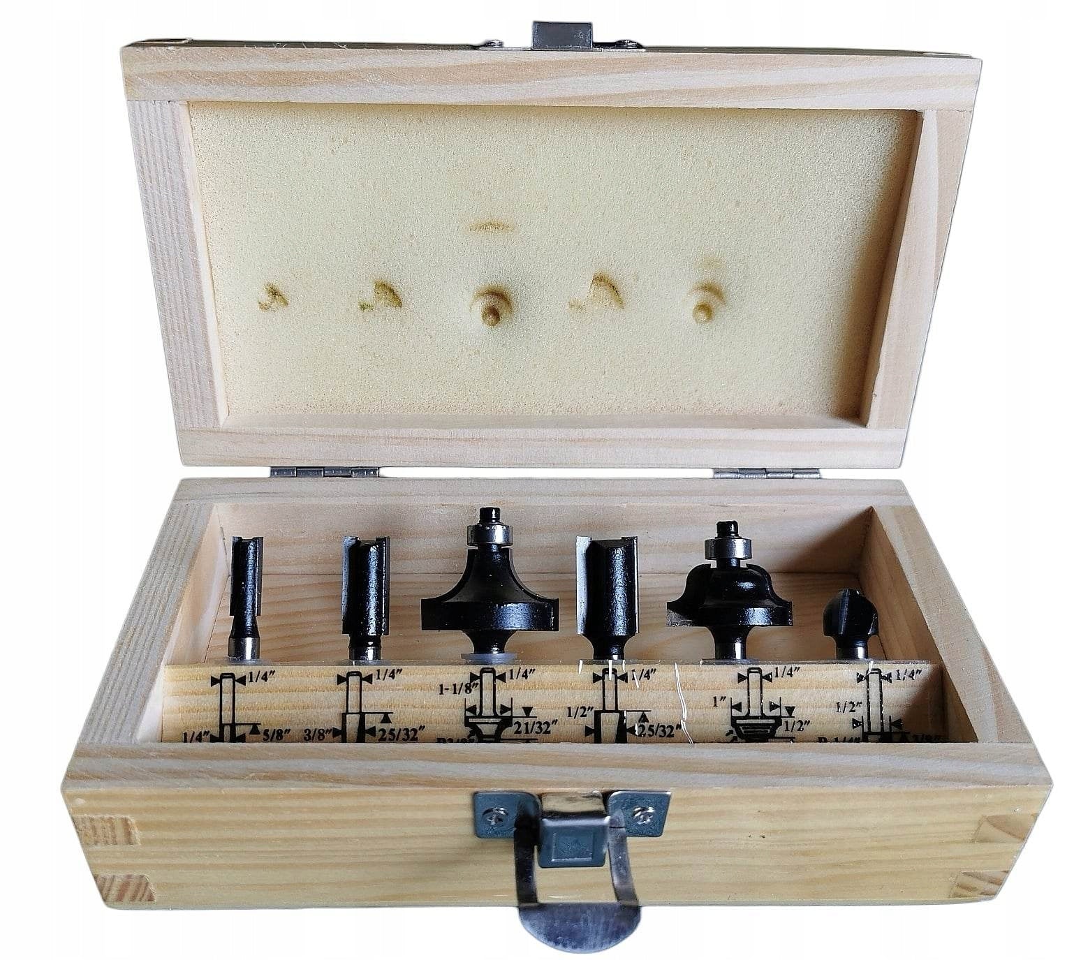 Bosch Wood cutter set shank 1/4'' 6 pcs.