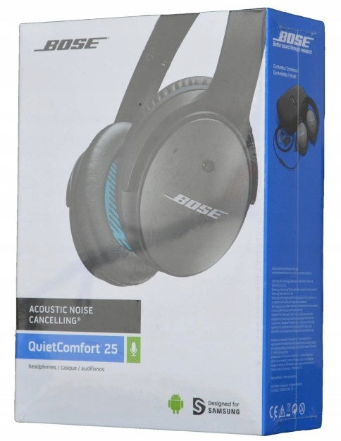Bose QuietComfort 25 On-Ear Headphones, BLACK, BUILT-IN CONTROL Packaging status original