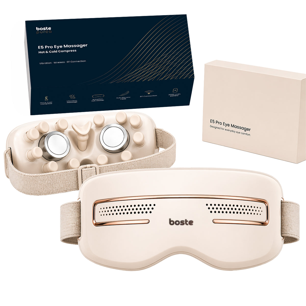 Boste E5 eye massager with heating and cold compress function + BT vibration