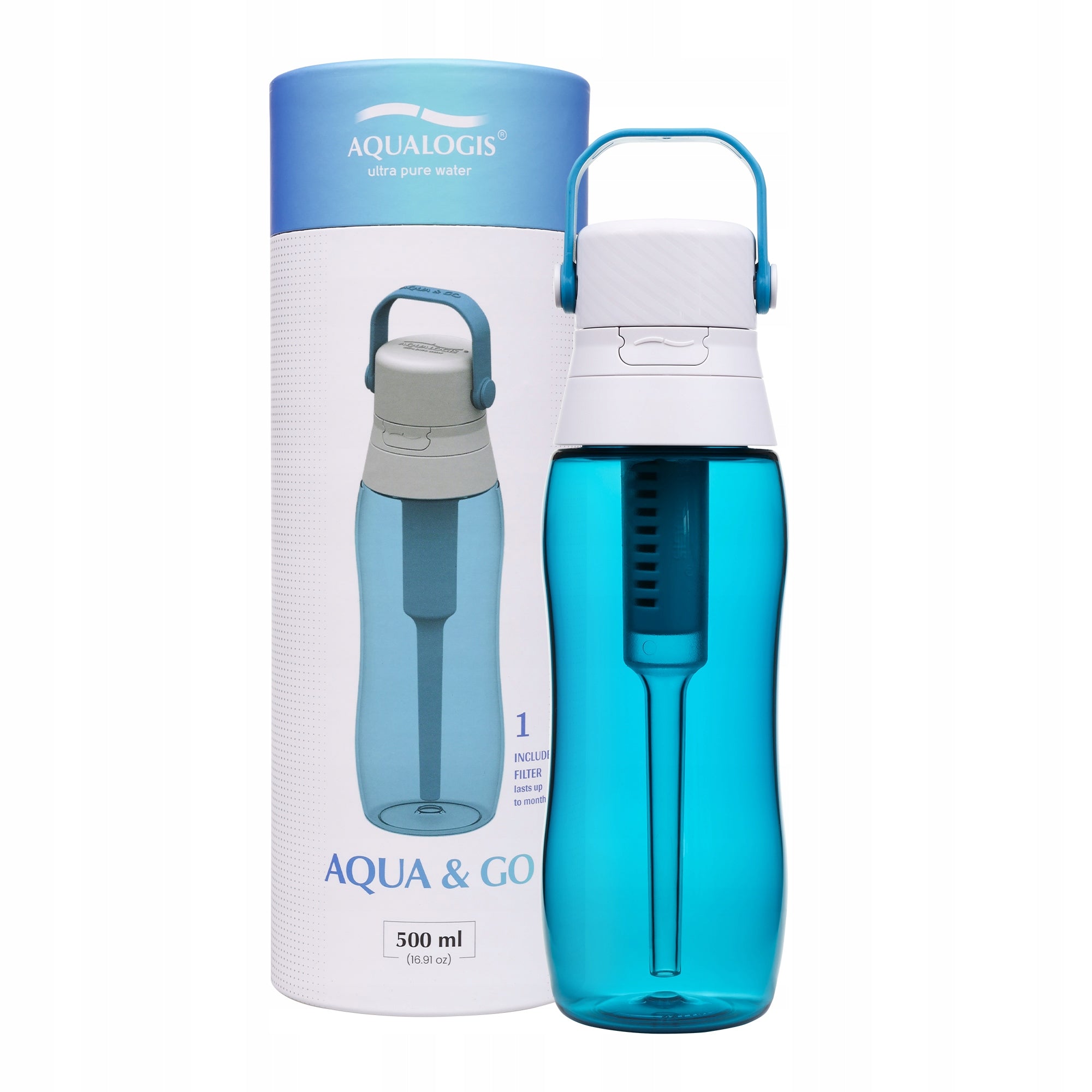 Bottle Filter Bottle With Filter Aqualogis Aqua&Go Tritan Navy Blue 500ml EAN (GTIN) 5906501121228