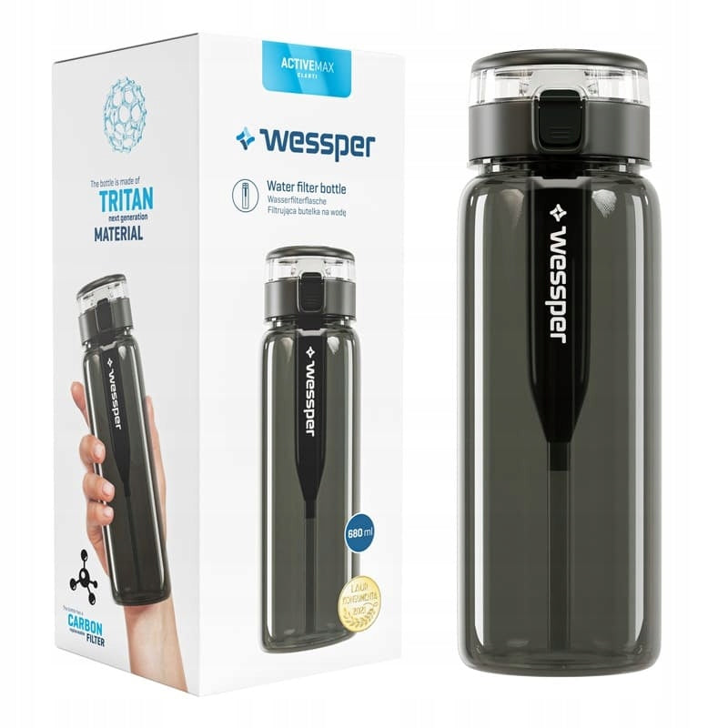 Bottle Filter bottle made of Tritan Wessper Clarti 680 ml Grey