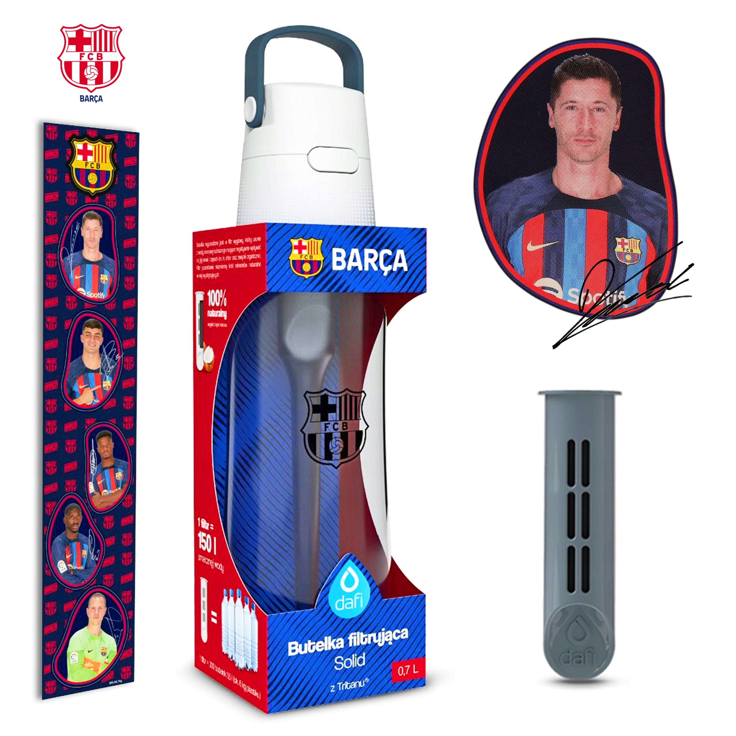Bottle LEWANDOWSKI Dafi FC Barcelona 0,7l JEANS