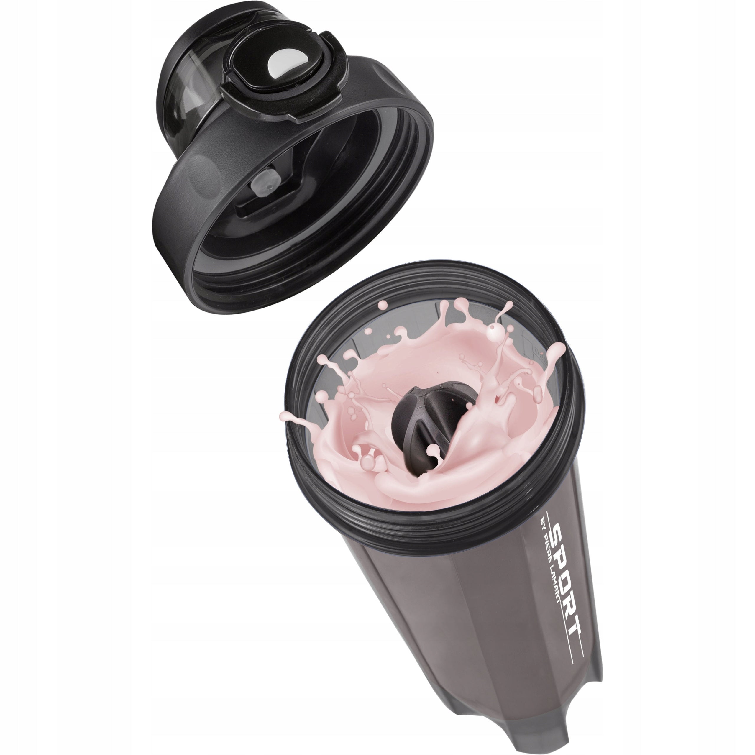 Bottle Sports Bottle SHAKER 600ml with Mixing Ball TRITAN Black Manufacturer code LT4071