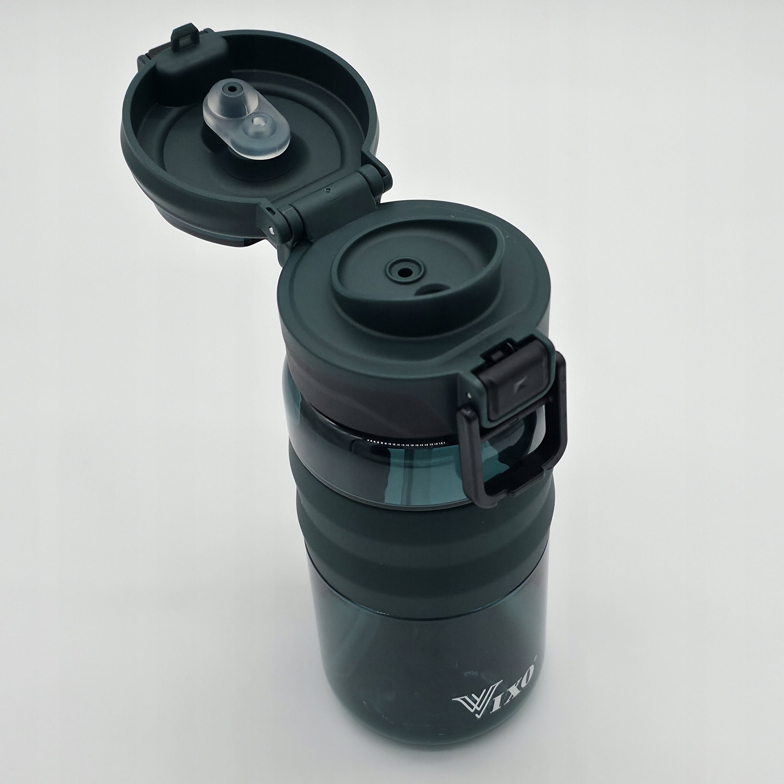 Bottle VIXO 550ml Tritan BPA Free 2in1 Mouthpiece + Straw Strainer Lanyard Bottle Color green